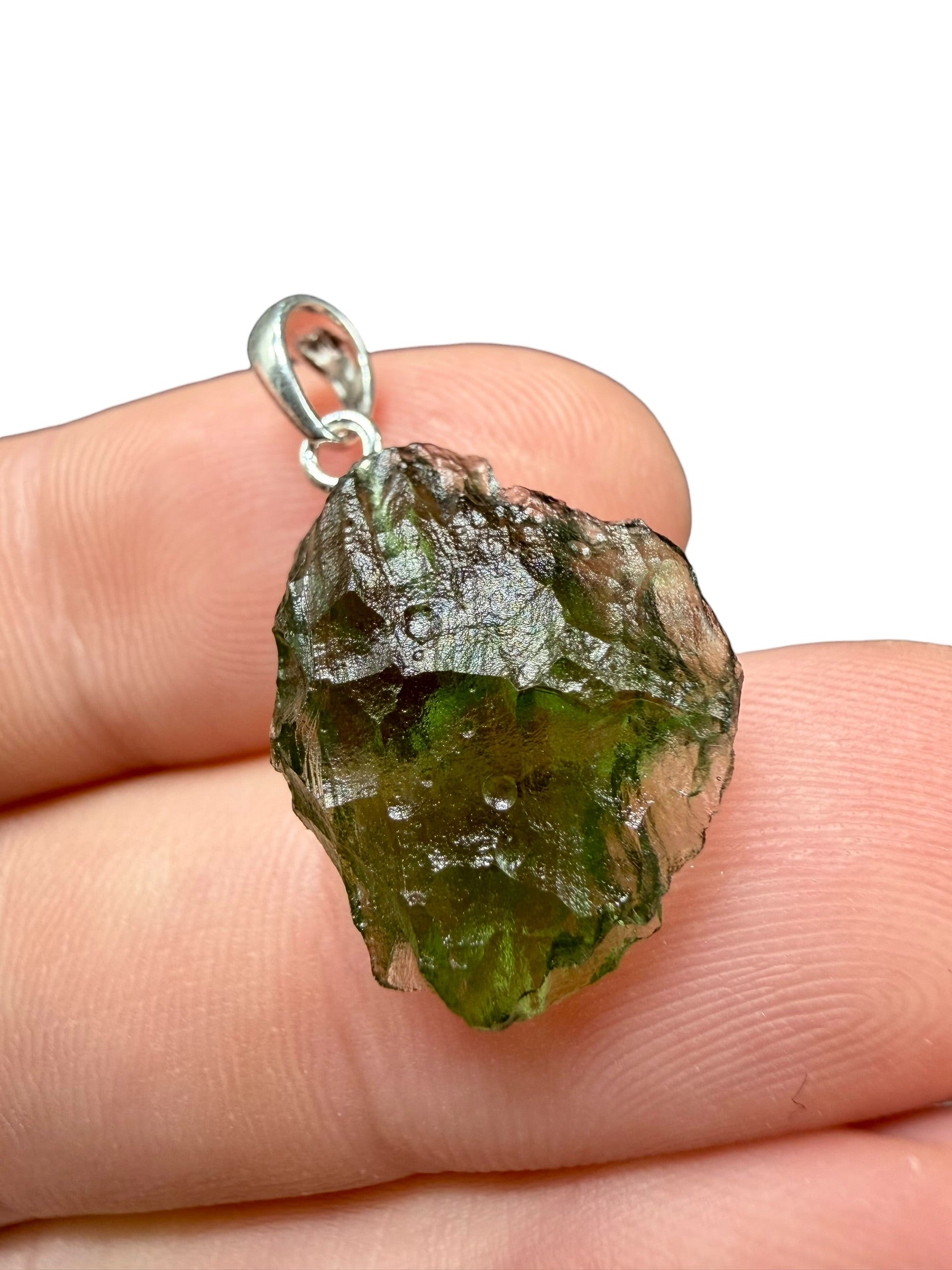 Silver moldavite pendant 1,9g - SP/V748