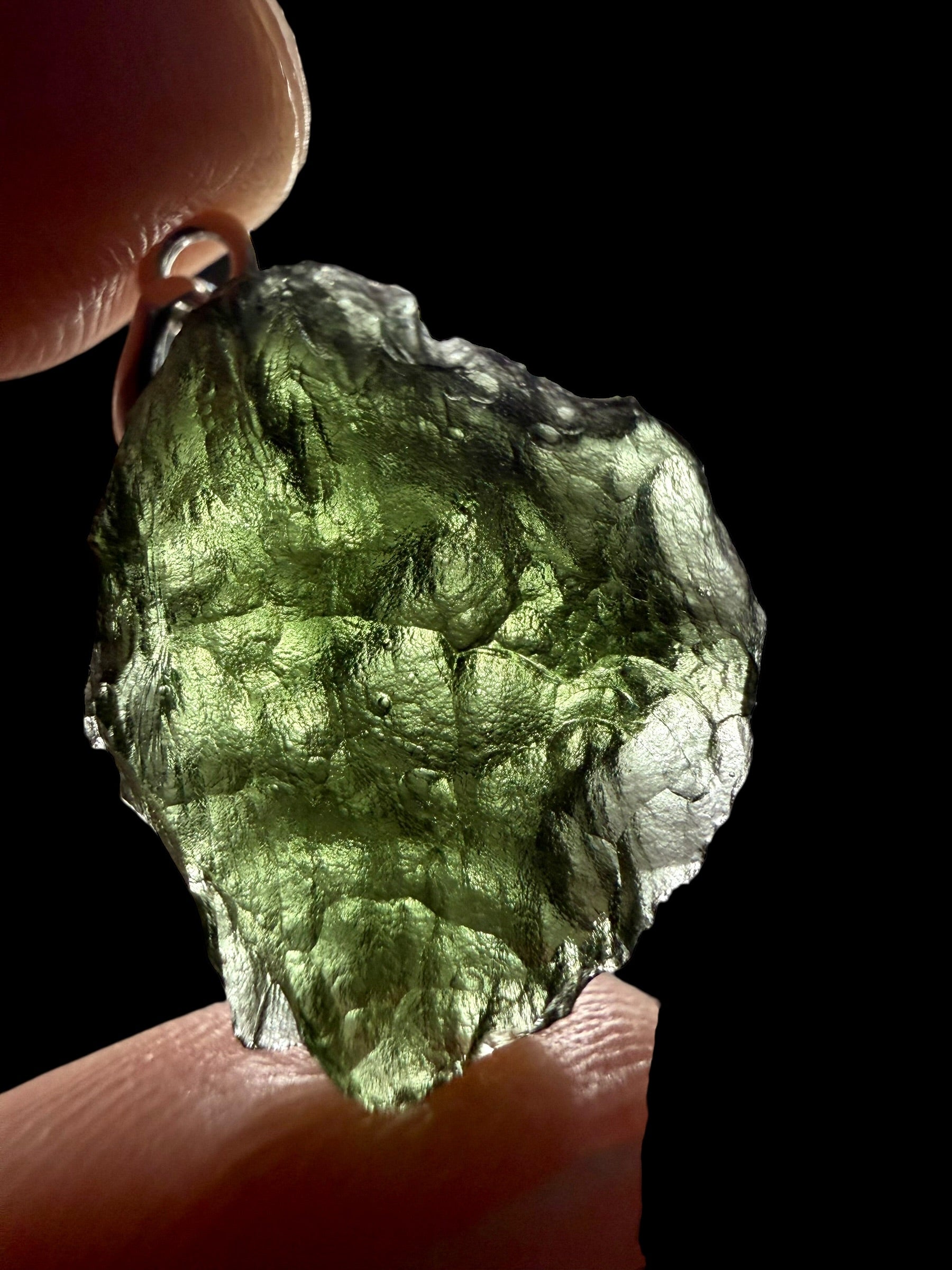 Silver moldavite pendant 1,9g - SP/V748