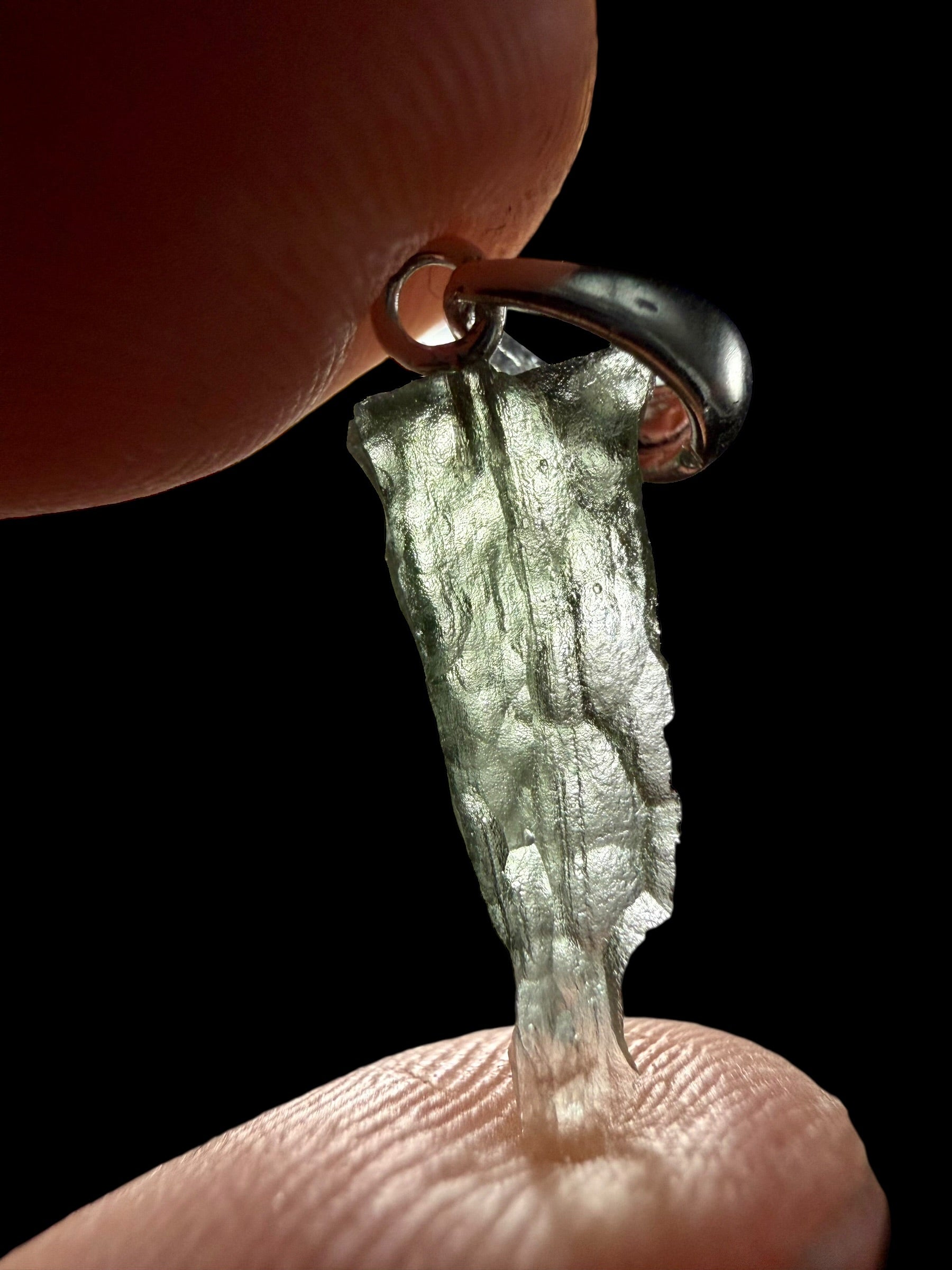 Silver moldavite pendant 0,5g - SP/V753