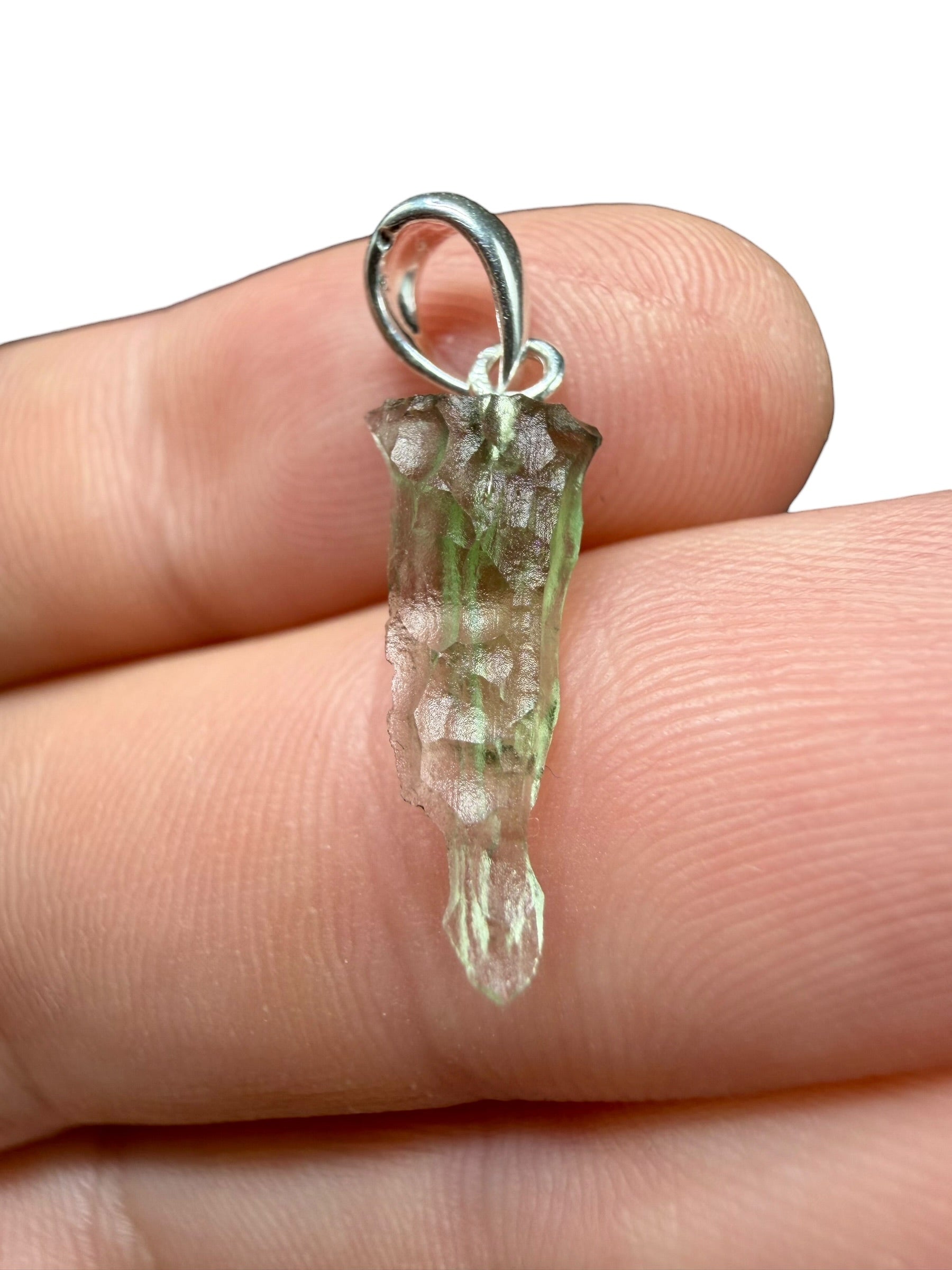 Silver moldavite pendant 0,5g