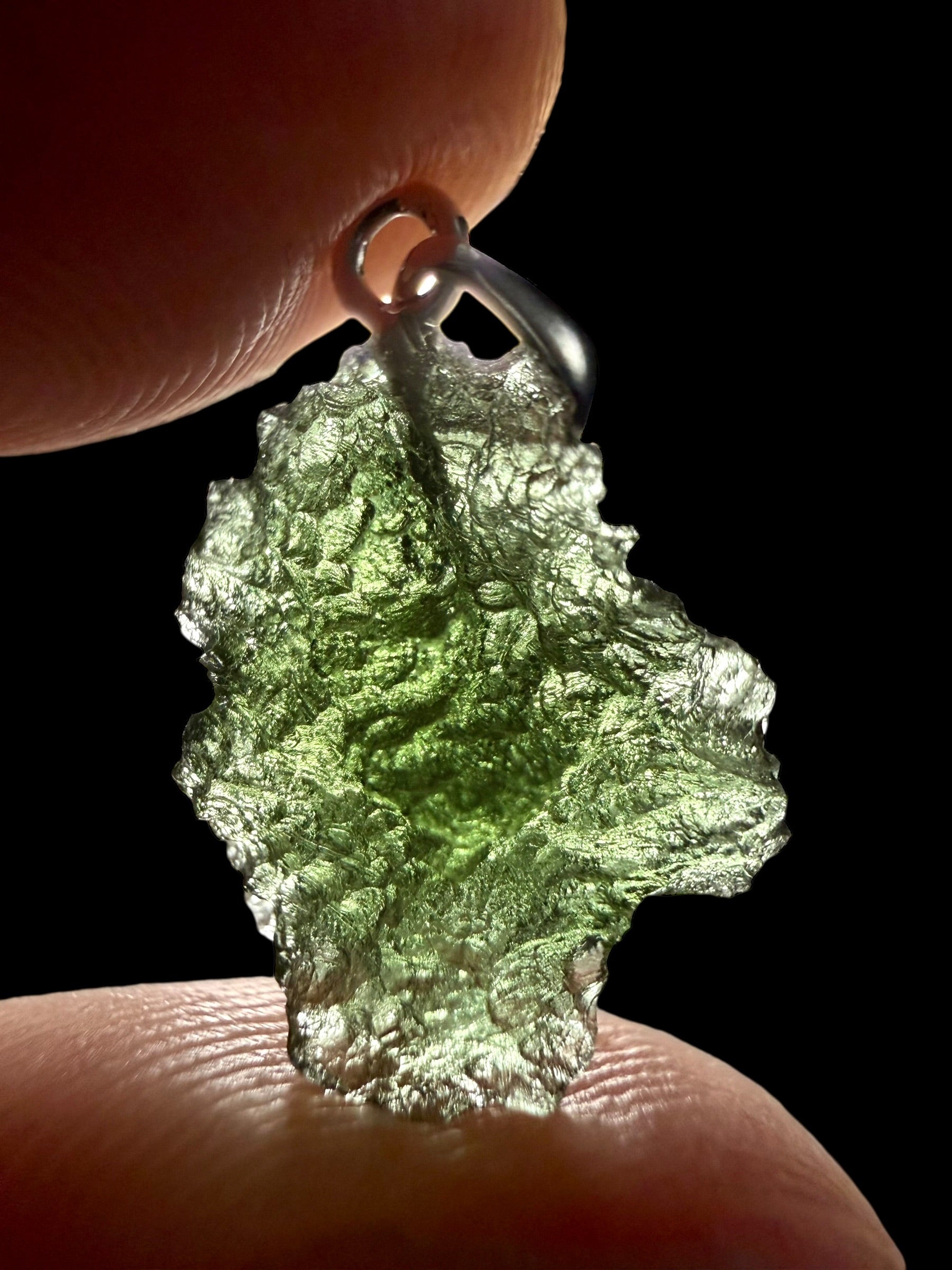 Silver moldavite pendant 1,4g - SP/V754