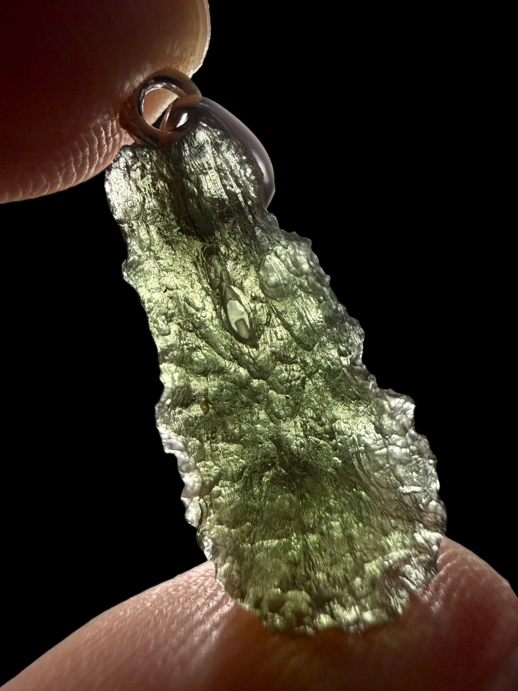 Silver moldavite pendant 1,1g - SP/V755