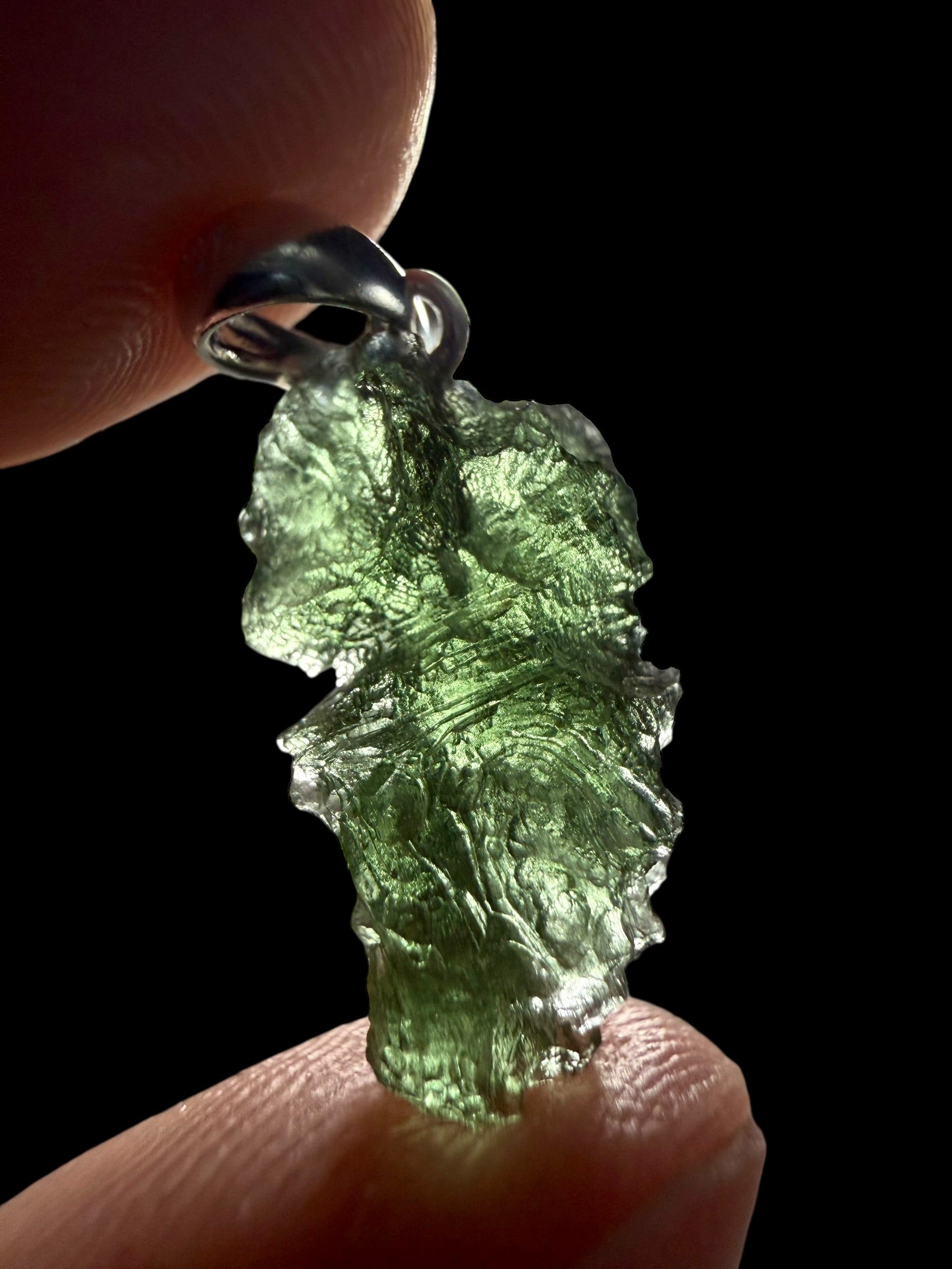 Silver moldavite pendant 1,4g - SP/V763