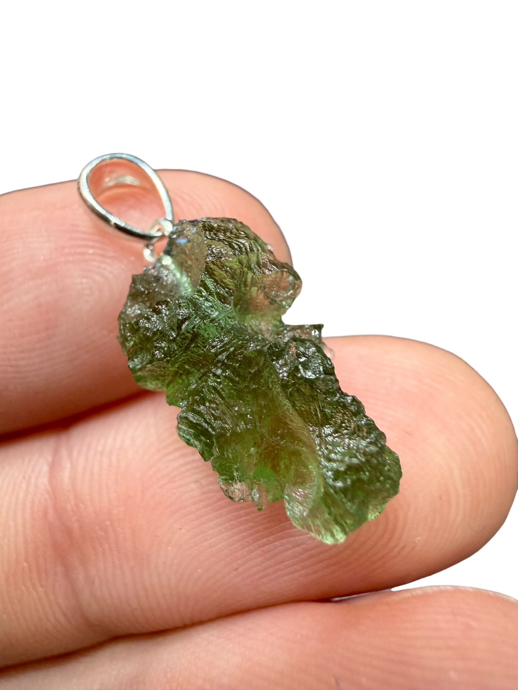 Silver moldavite pendant 1,4g