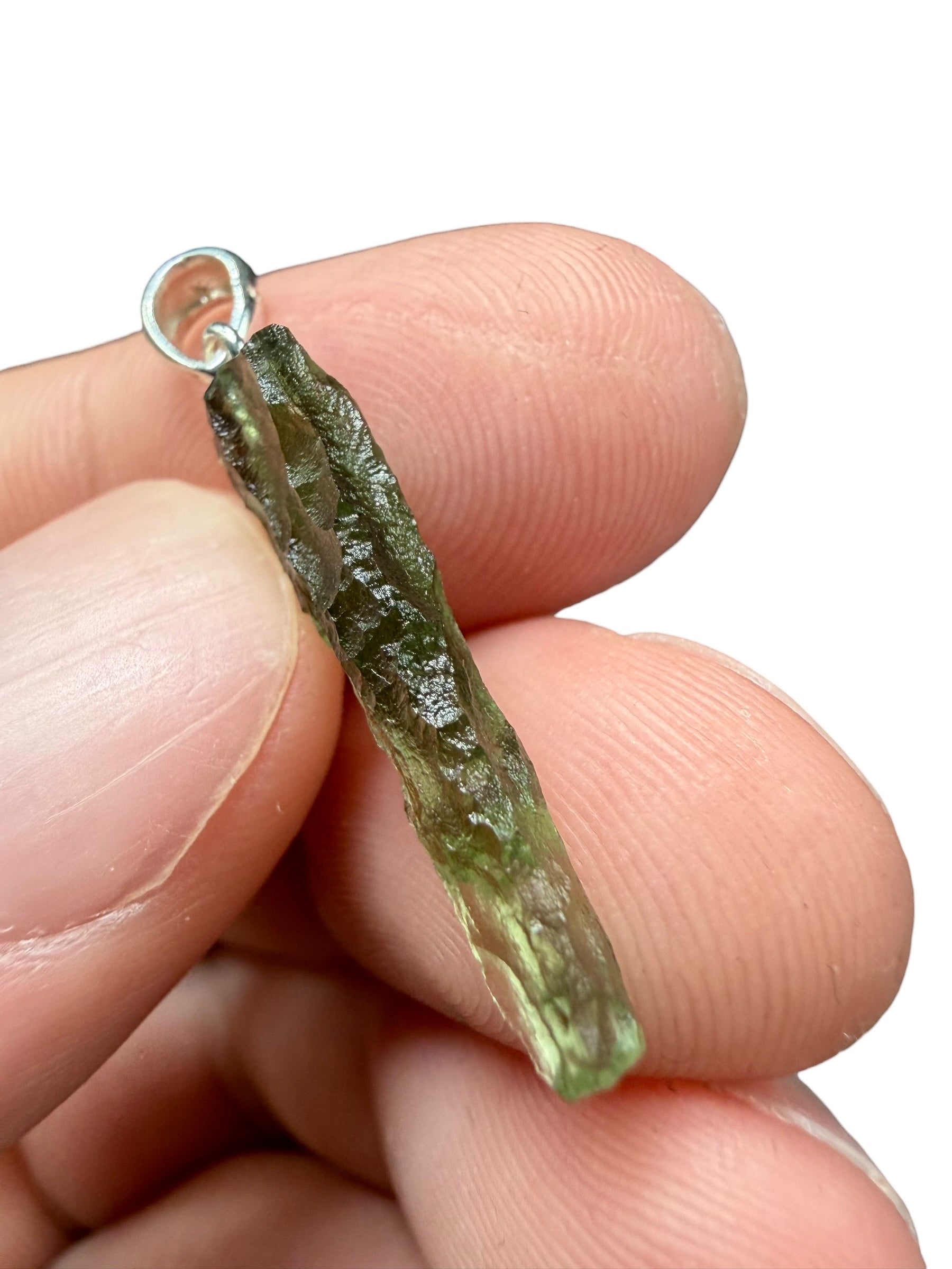 Silver moldavite pendant 0,9g - SP/V766