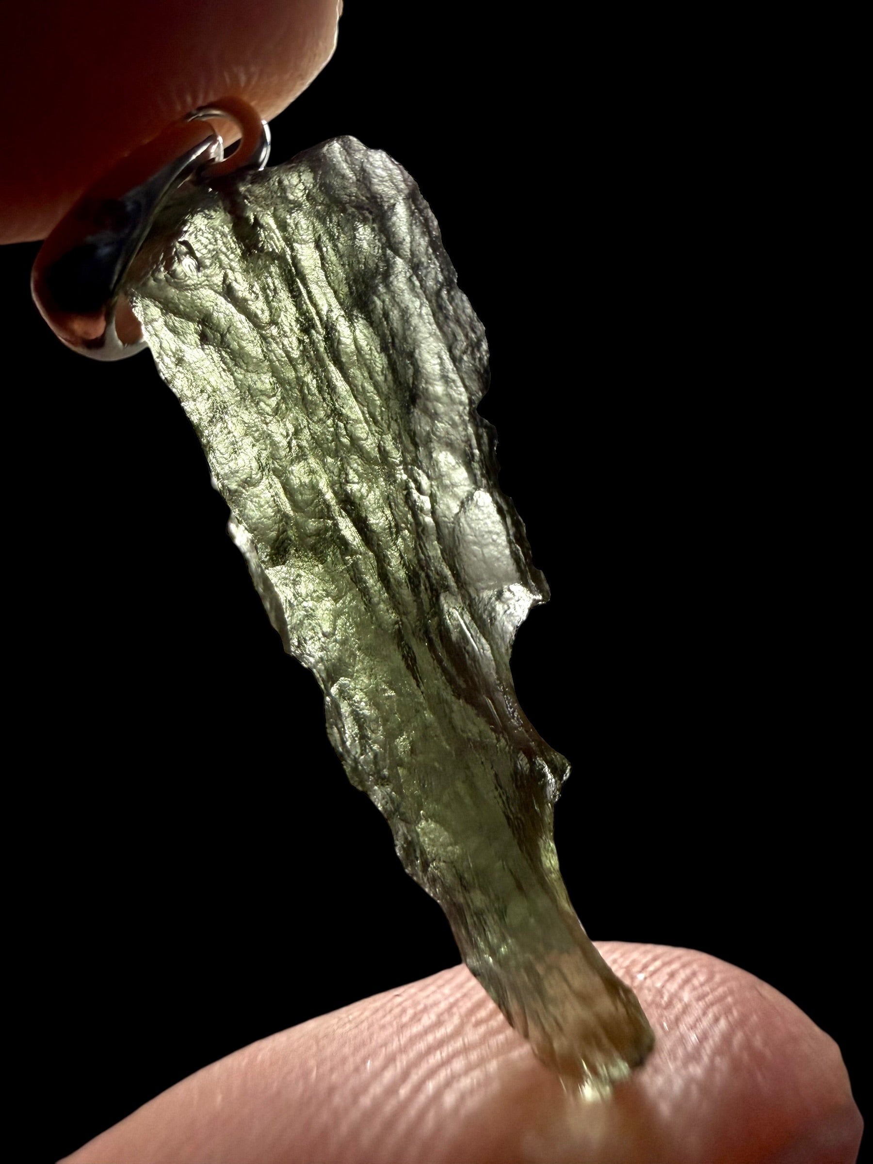 Silver moldavite pendant 0,9g - SP/V766