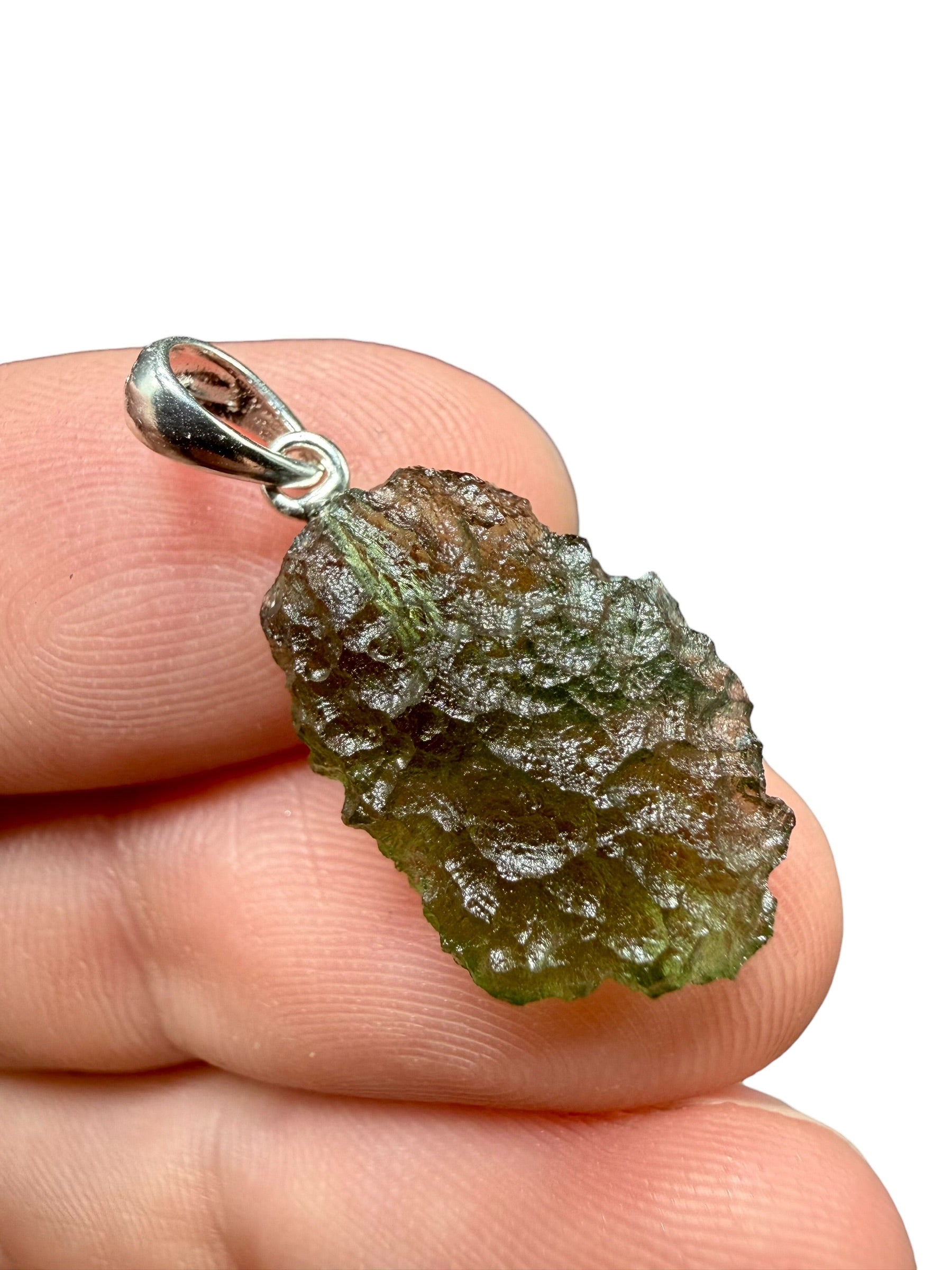 Silver moldavite pendant 1,9g