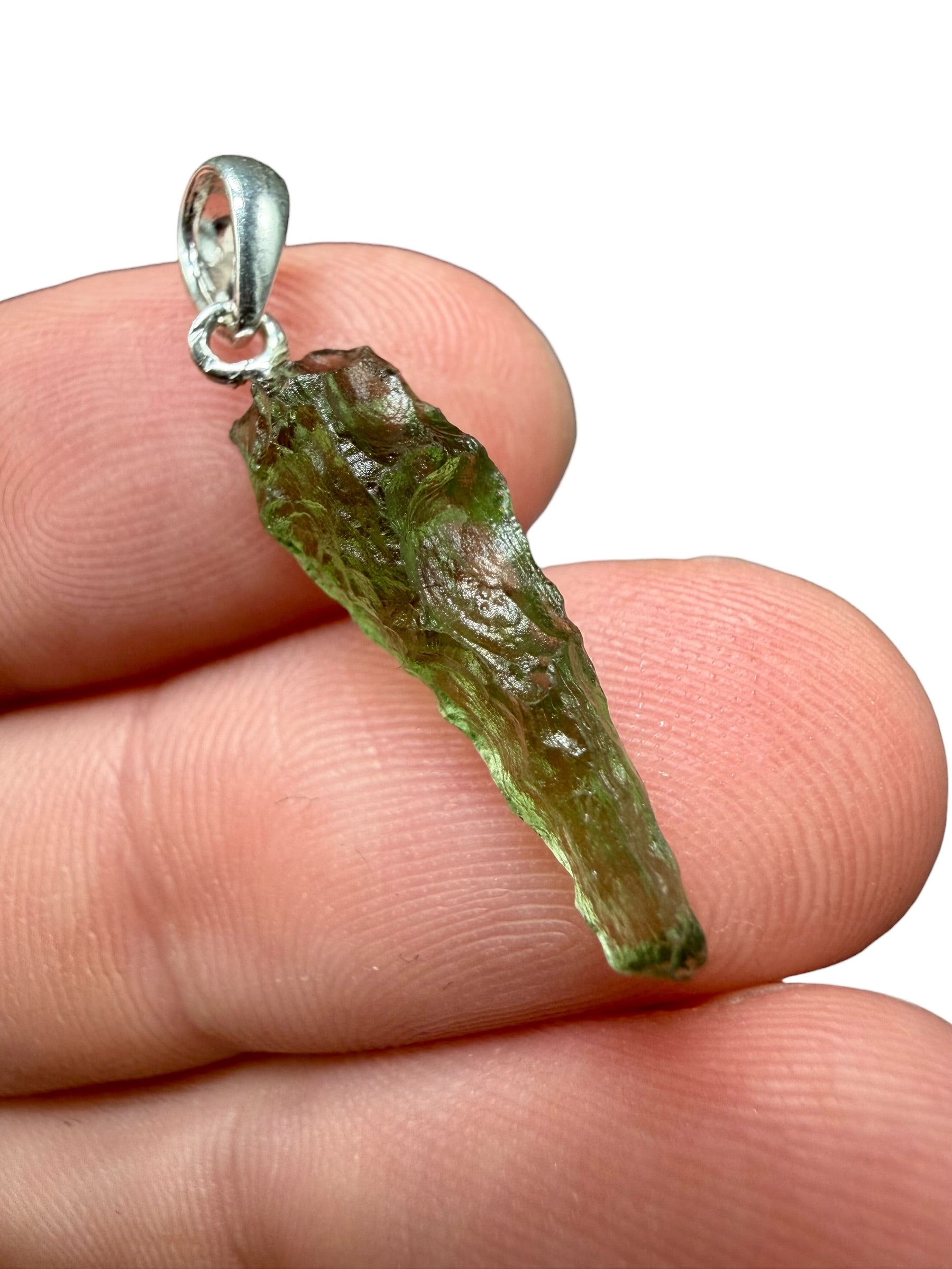 Silver moldavite pendant 1g - SP/V771