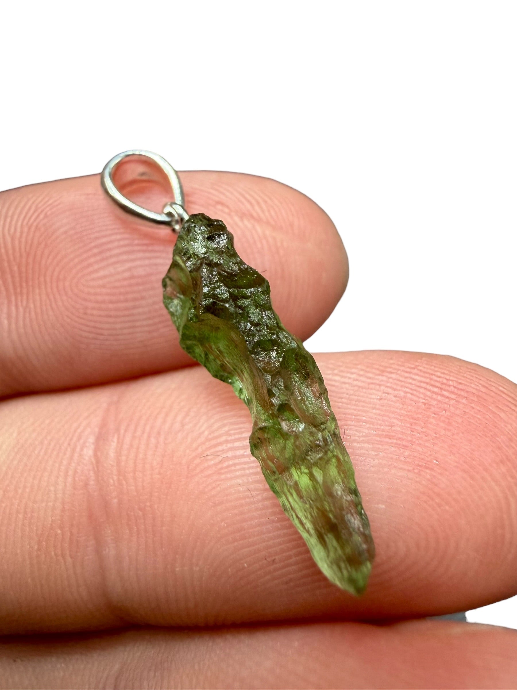 Silver moldavite pendant 1g