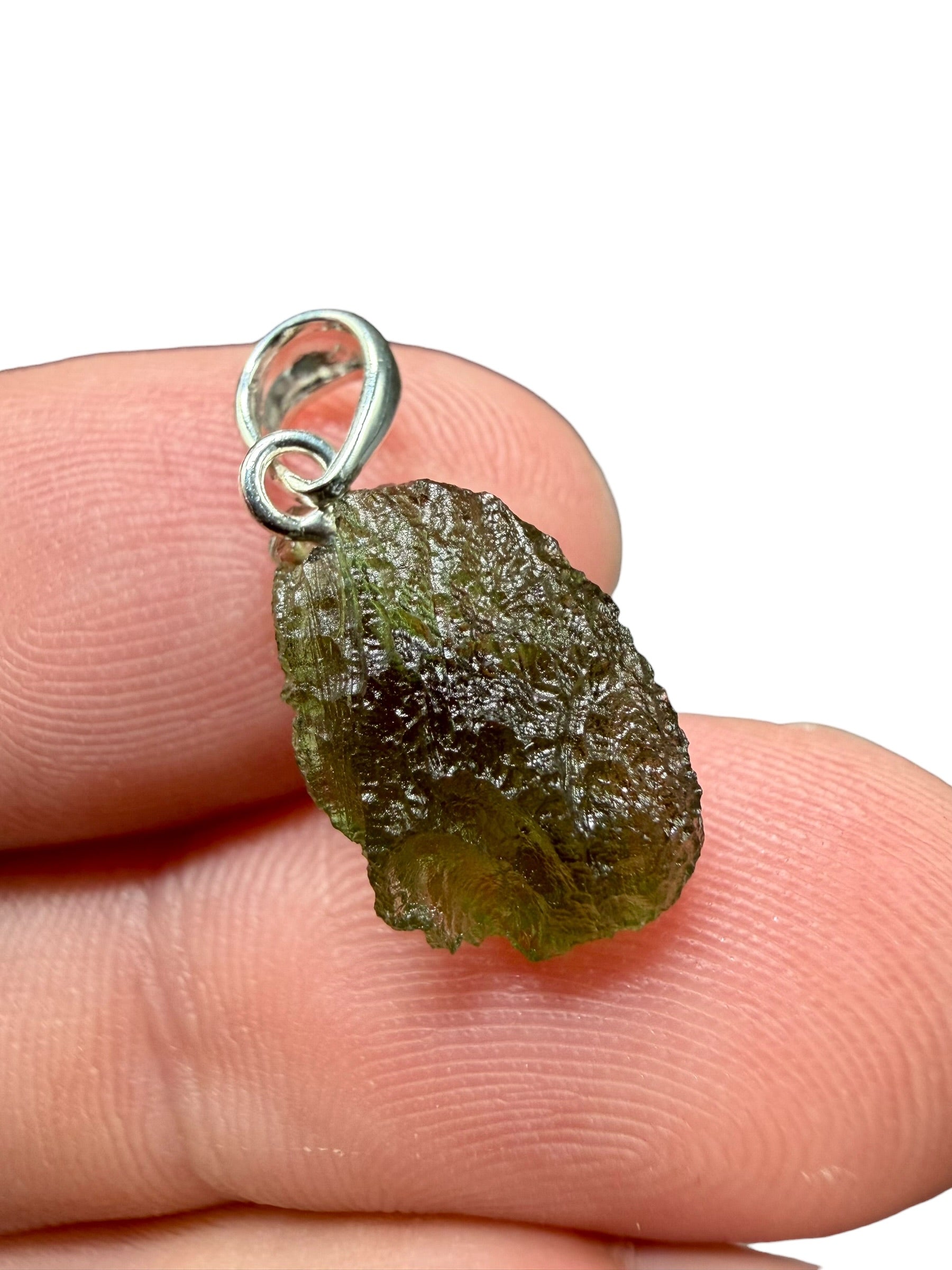 Silver moldavite pendant 1,13g
