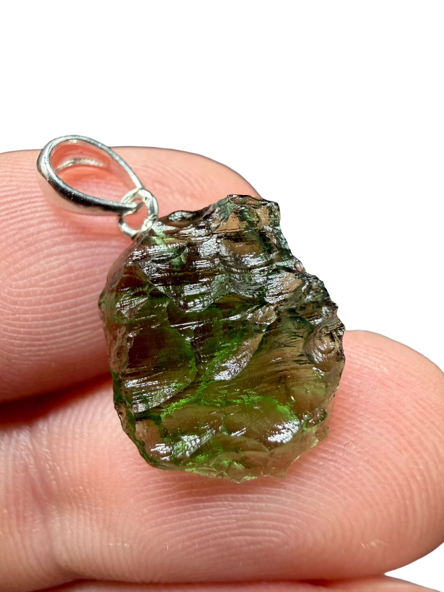 Silver moldavite pendant 1,4g - SP/V779