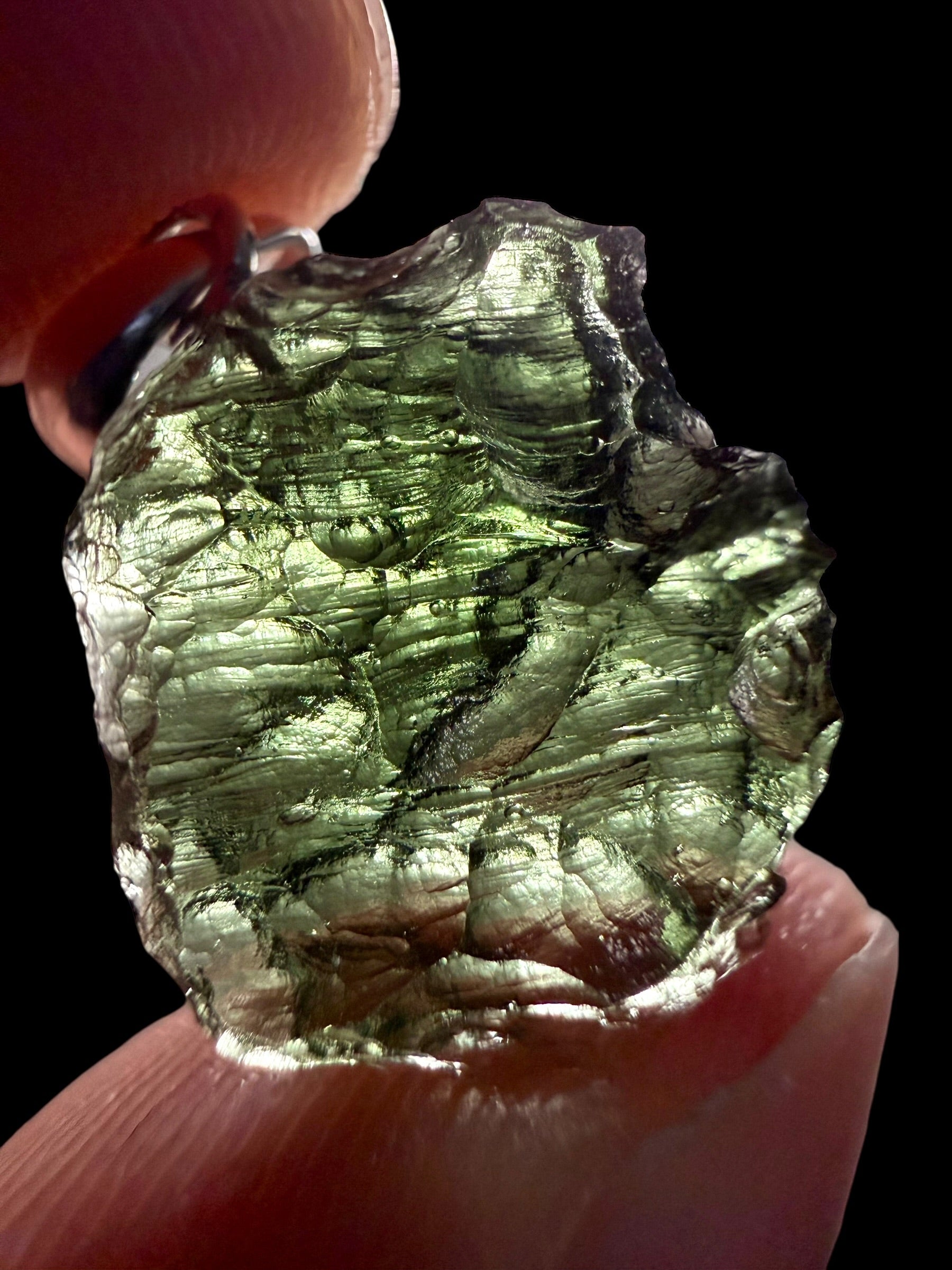 Silver moldavite pendant 1,4g - SP/V779