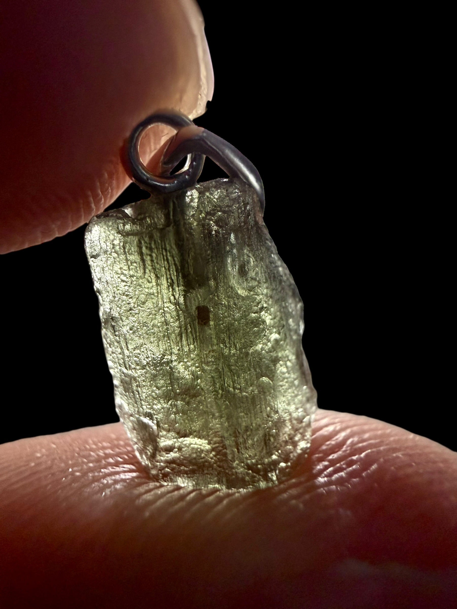 Silver moldavite pendant 0,6g - SP/V781