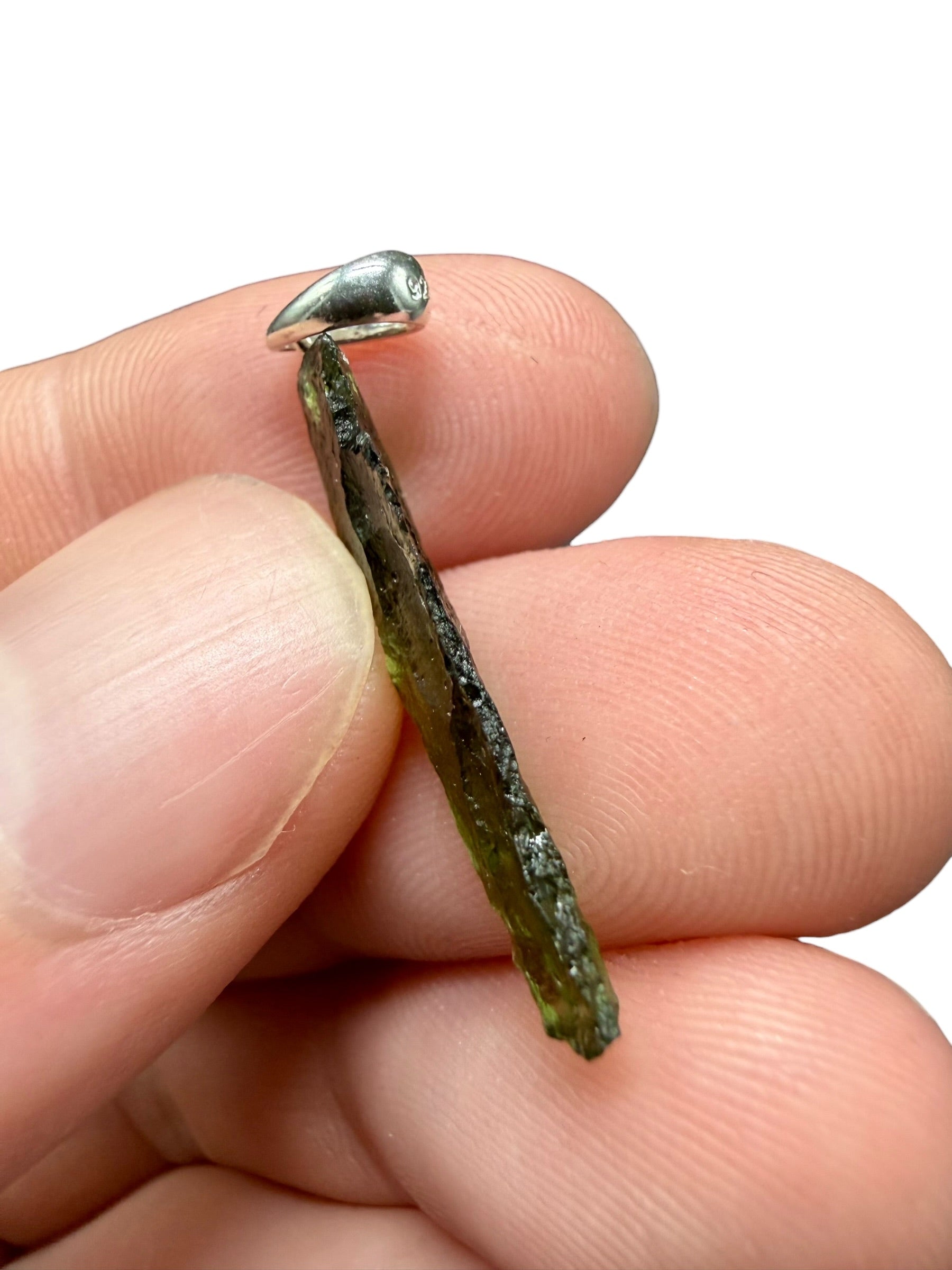 Silver moldavite pendant 1g - SP/V784