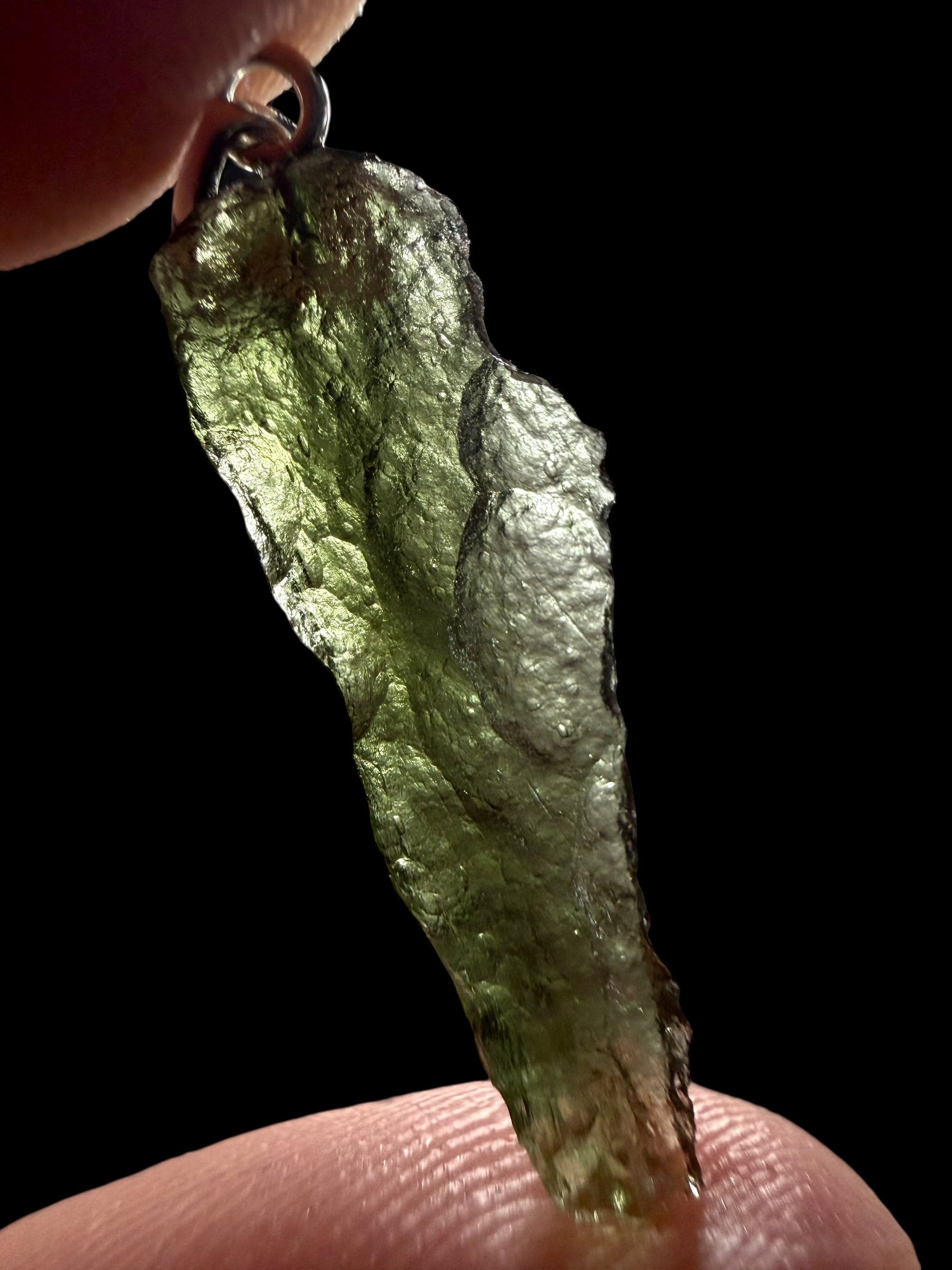 Silver moldavite pendant 1g - SP/V784