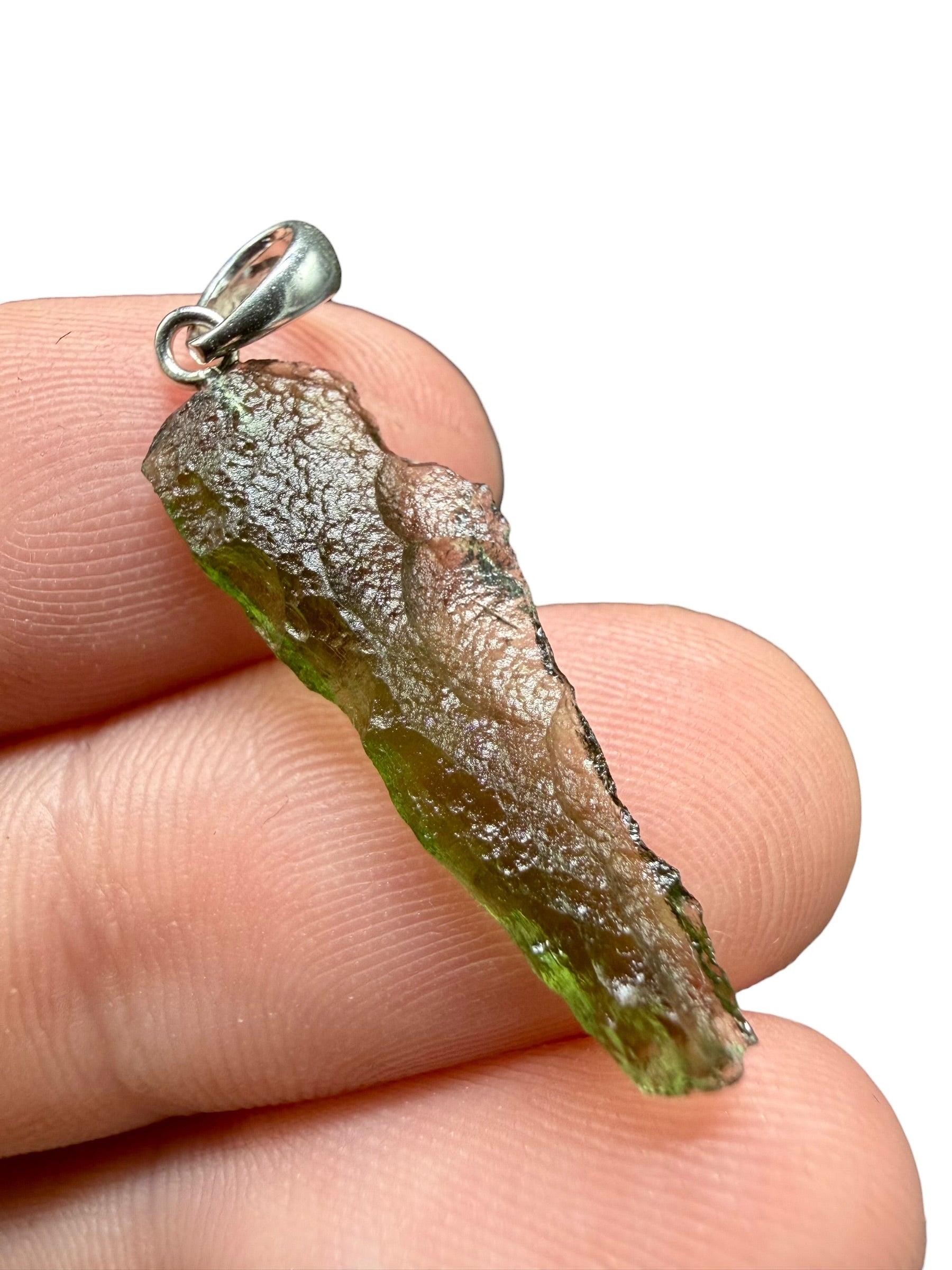 Silver moldavite pendant 1g