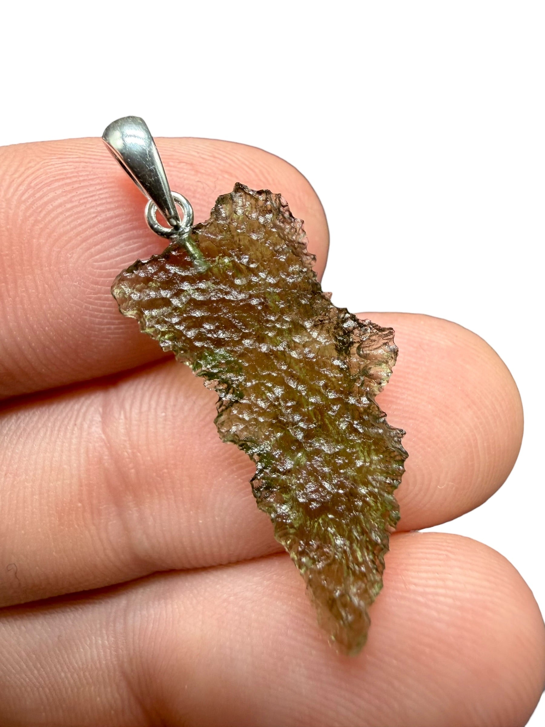Silver moldavite pendant 1,3g - SP/V786