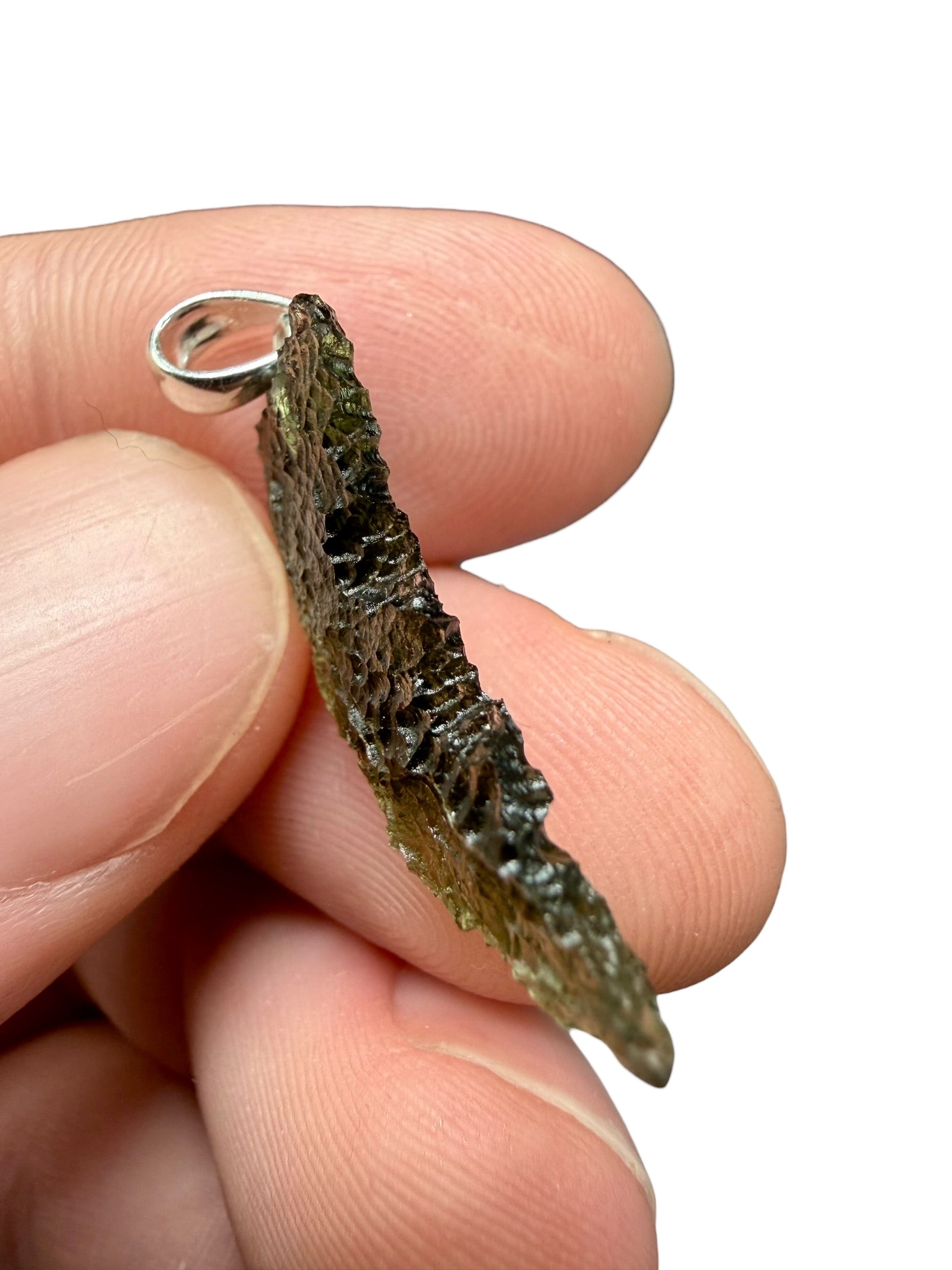 Silver moldavite pendant 1,3g - SP/V786