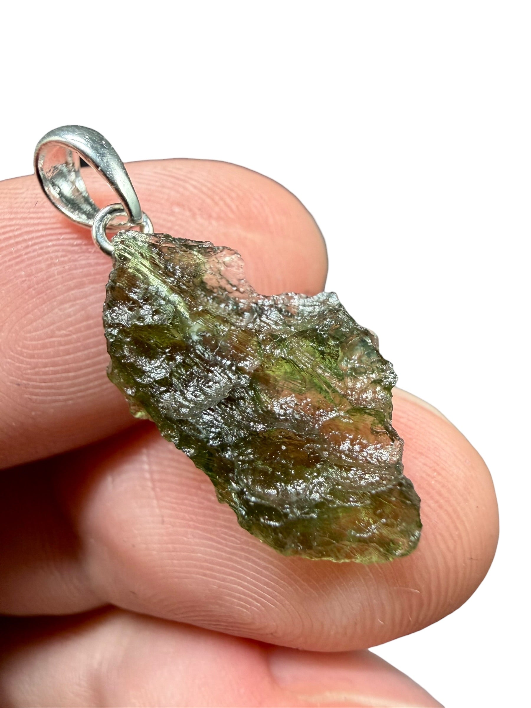 Silver moldavite pendant 1,1g