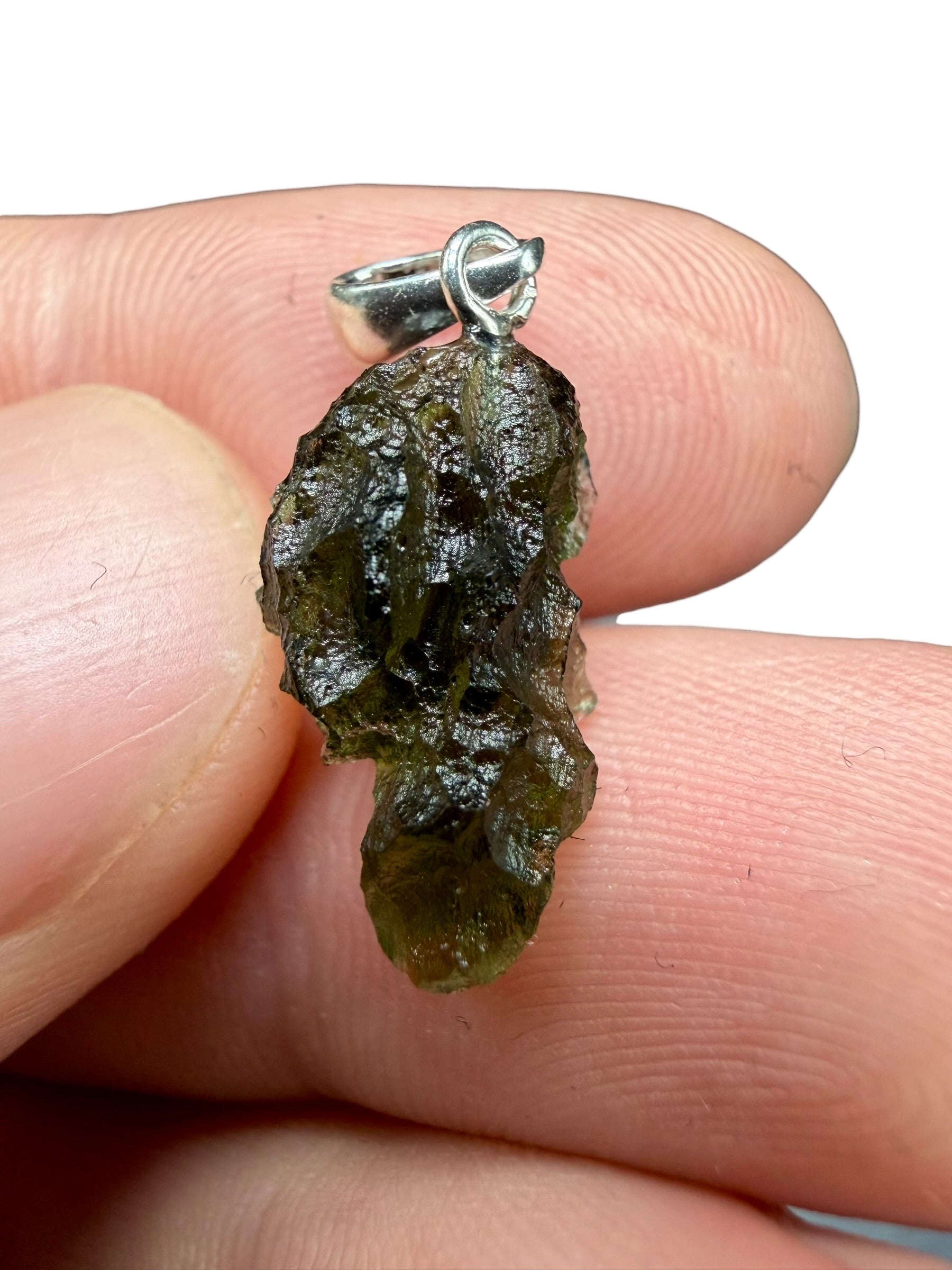 Silver moldavite pendant 1,1g - SP/V793