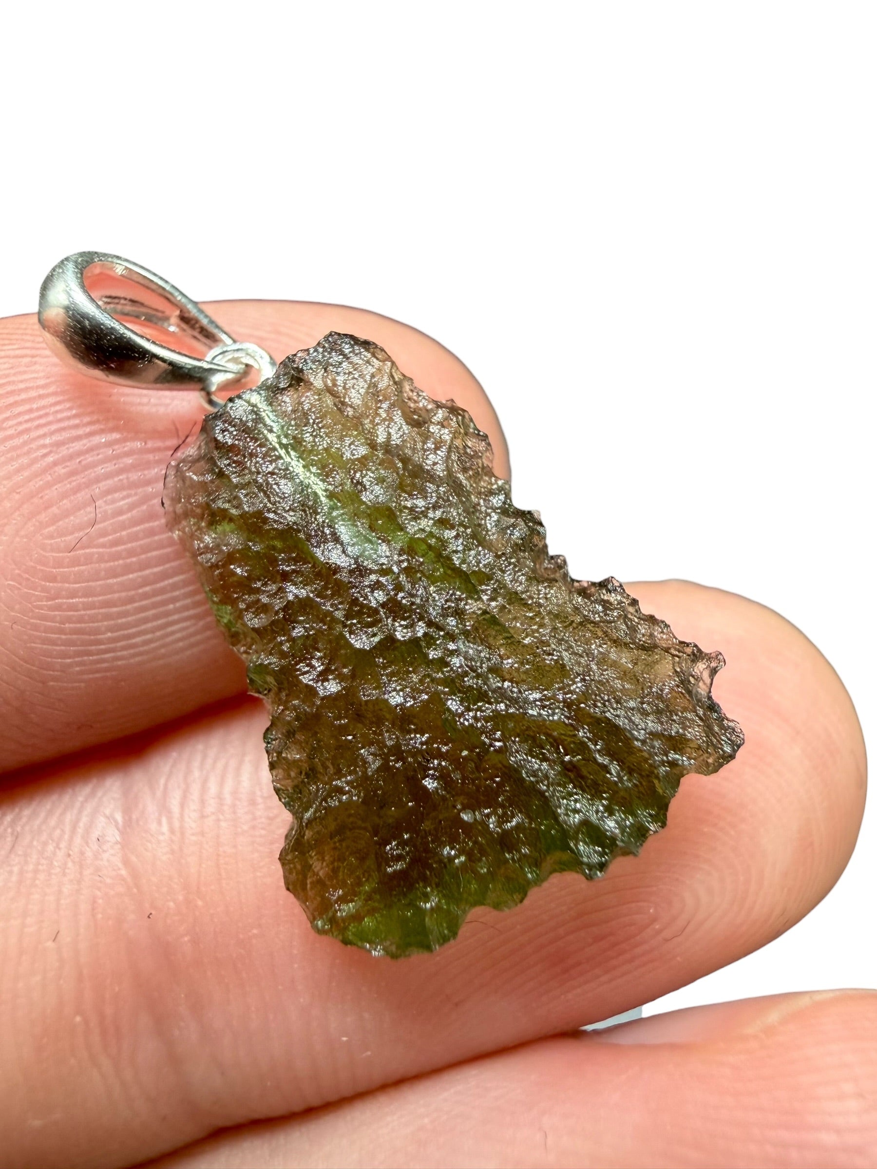 Silver moldavite pendant 1,8g
