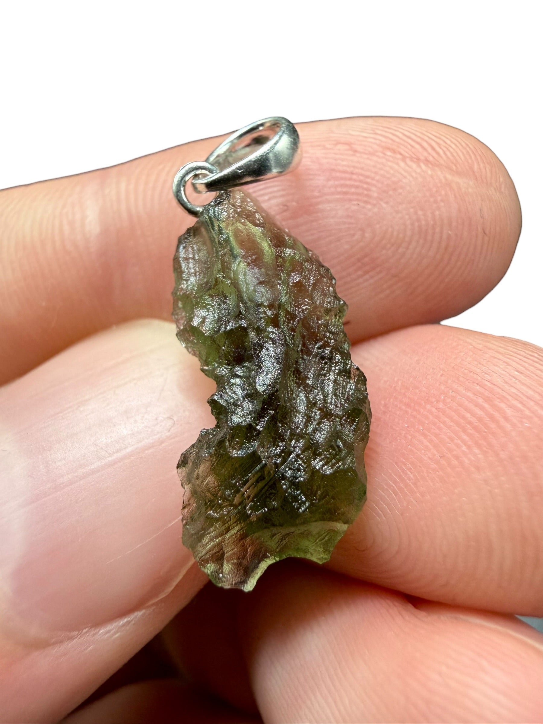 Silver moldavite pendant 1,3g - SP/V797