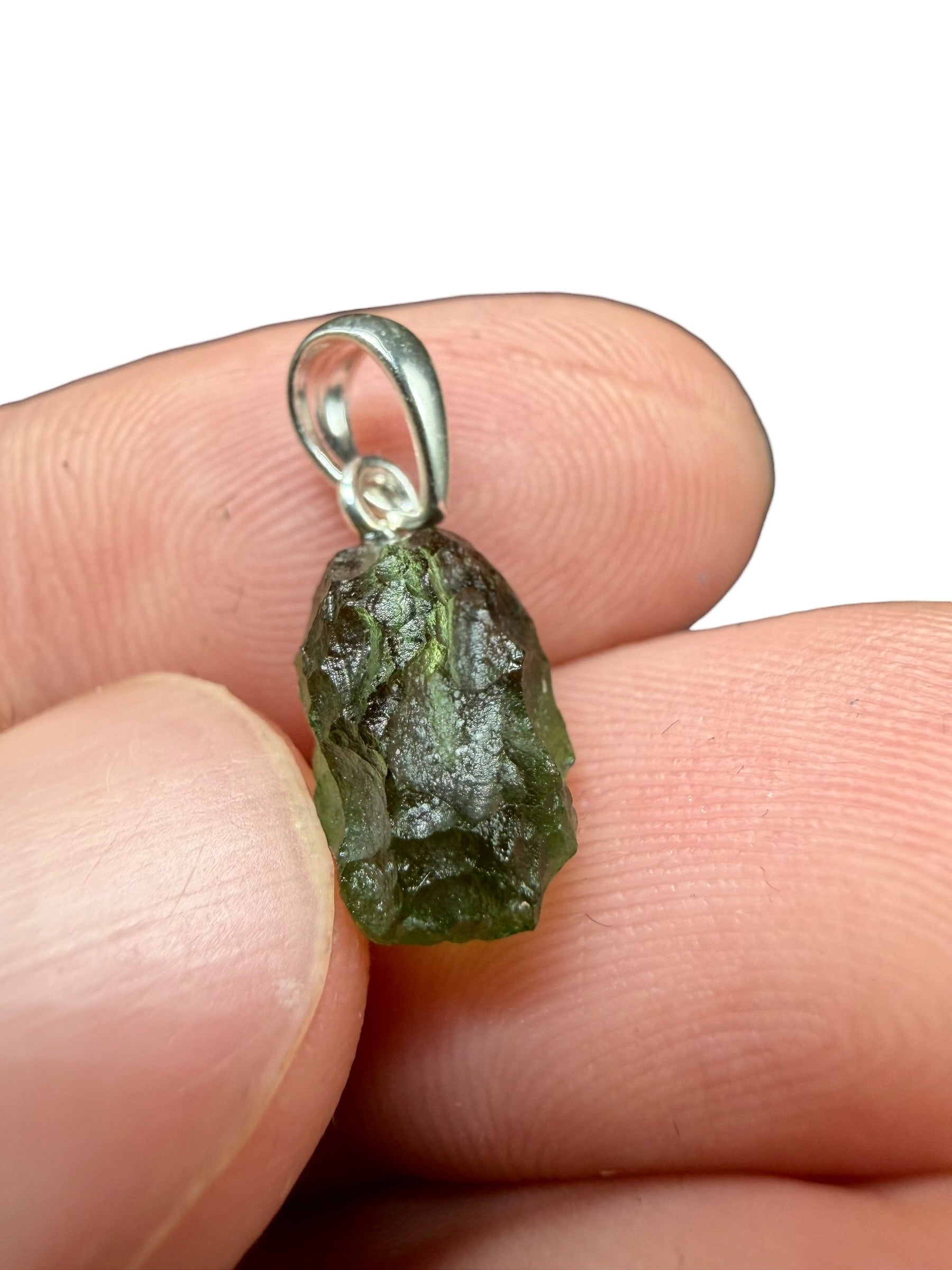Silver moldavite pendant 1g - SP/V801