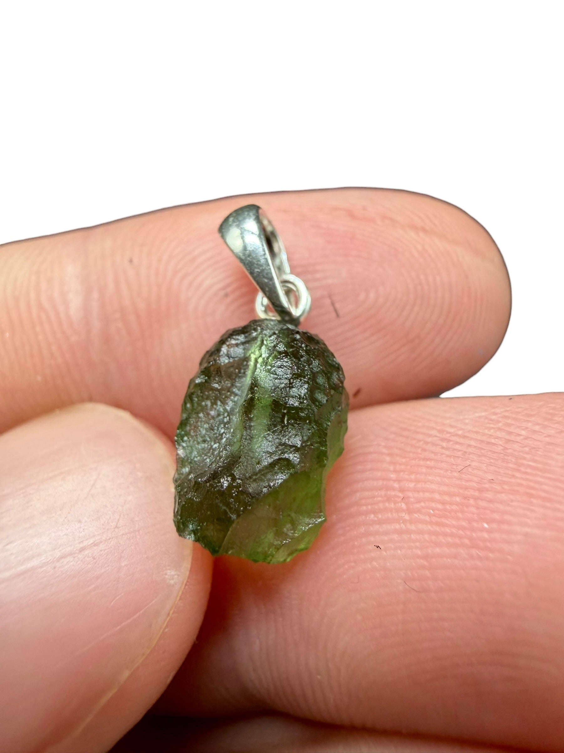 Silver moldavite pendant 1g - SP/V801