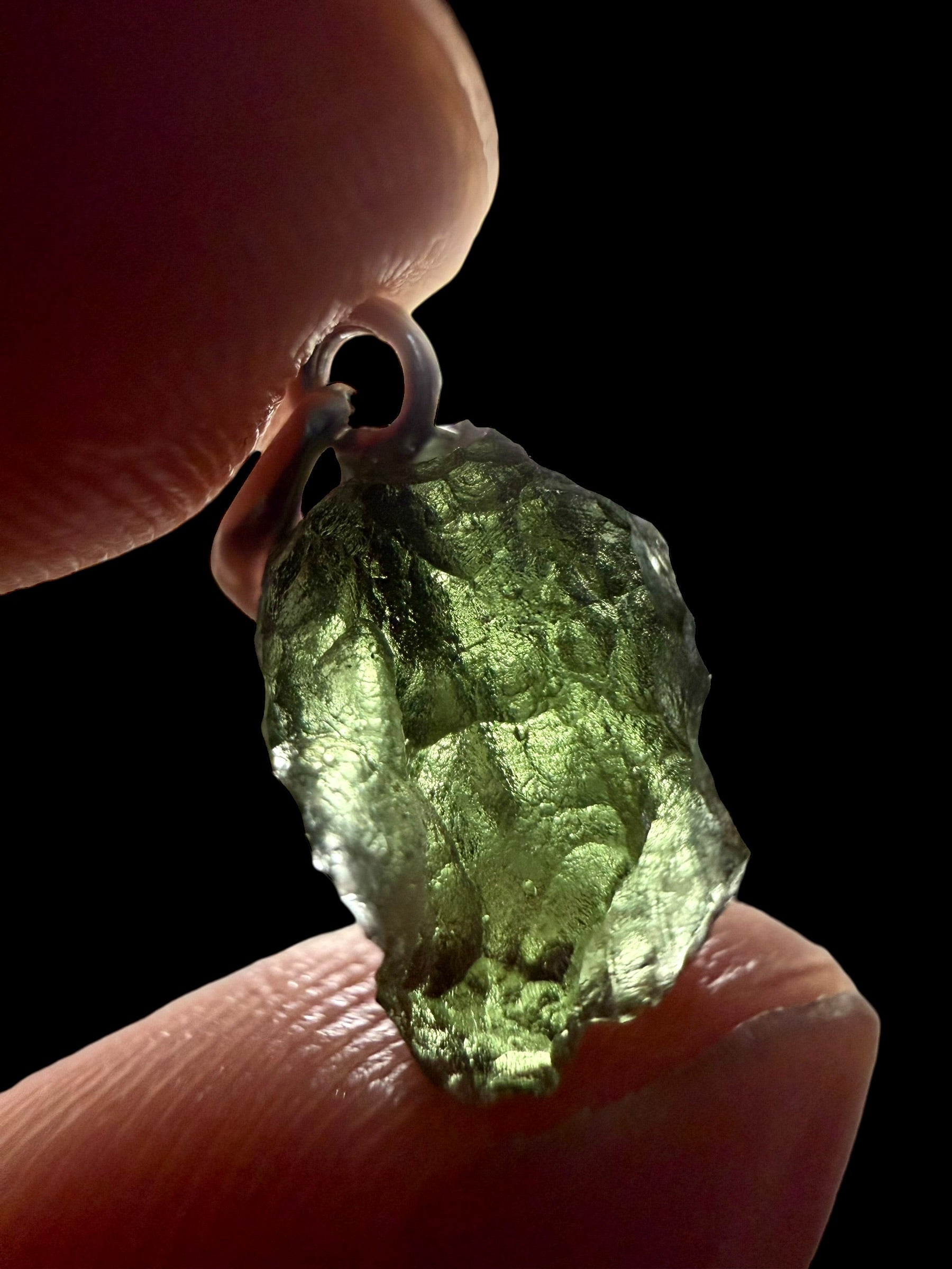 Silver moldavite pendant 1g - SP/V801