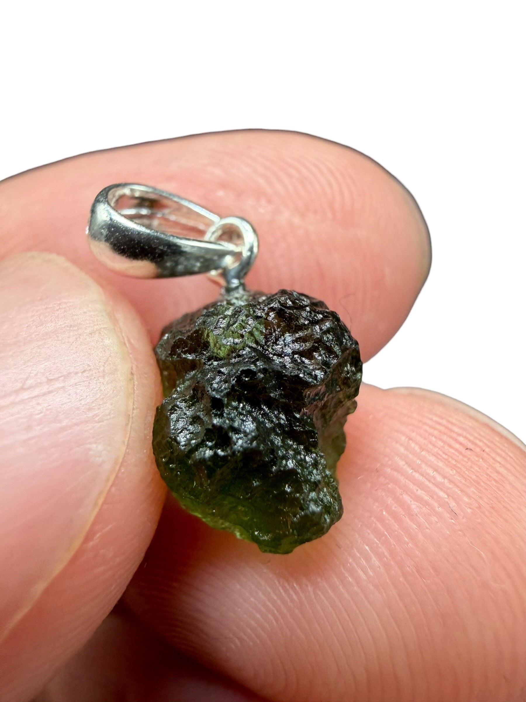 Silver moldavite pendant 1g - SP/V802