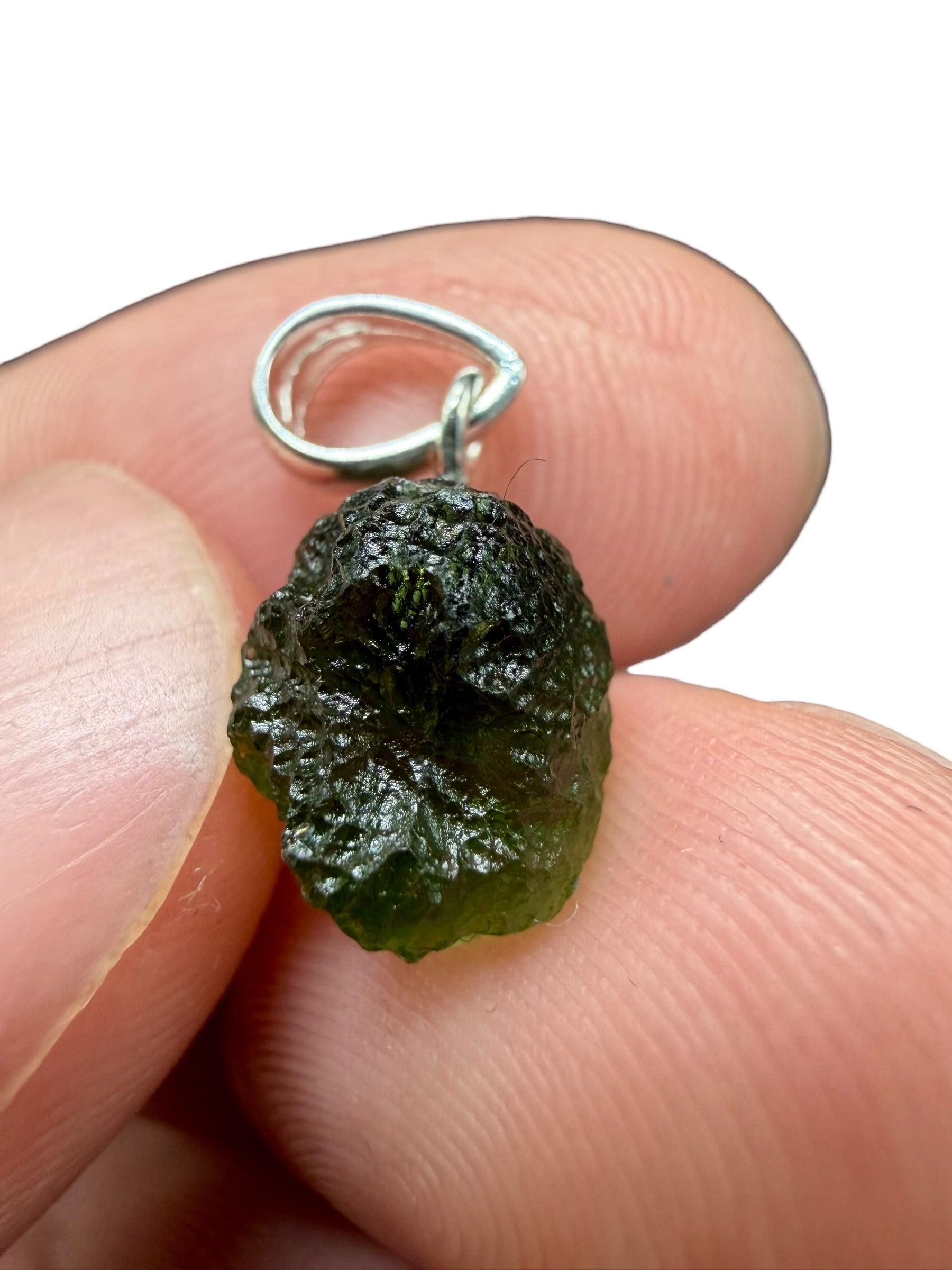 Silver moldavite pendant 1g - SP/V802
