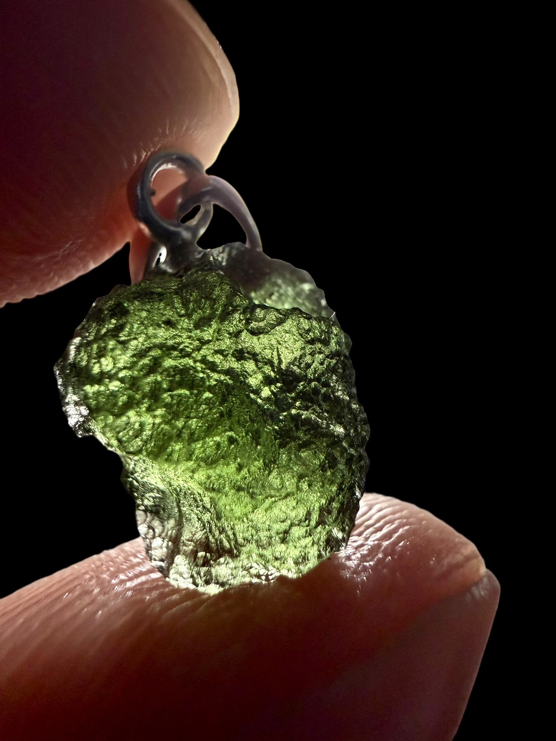Silver moldavite pendant 1g - SP/V802
