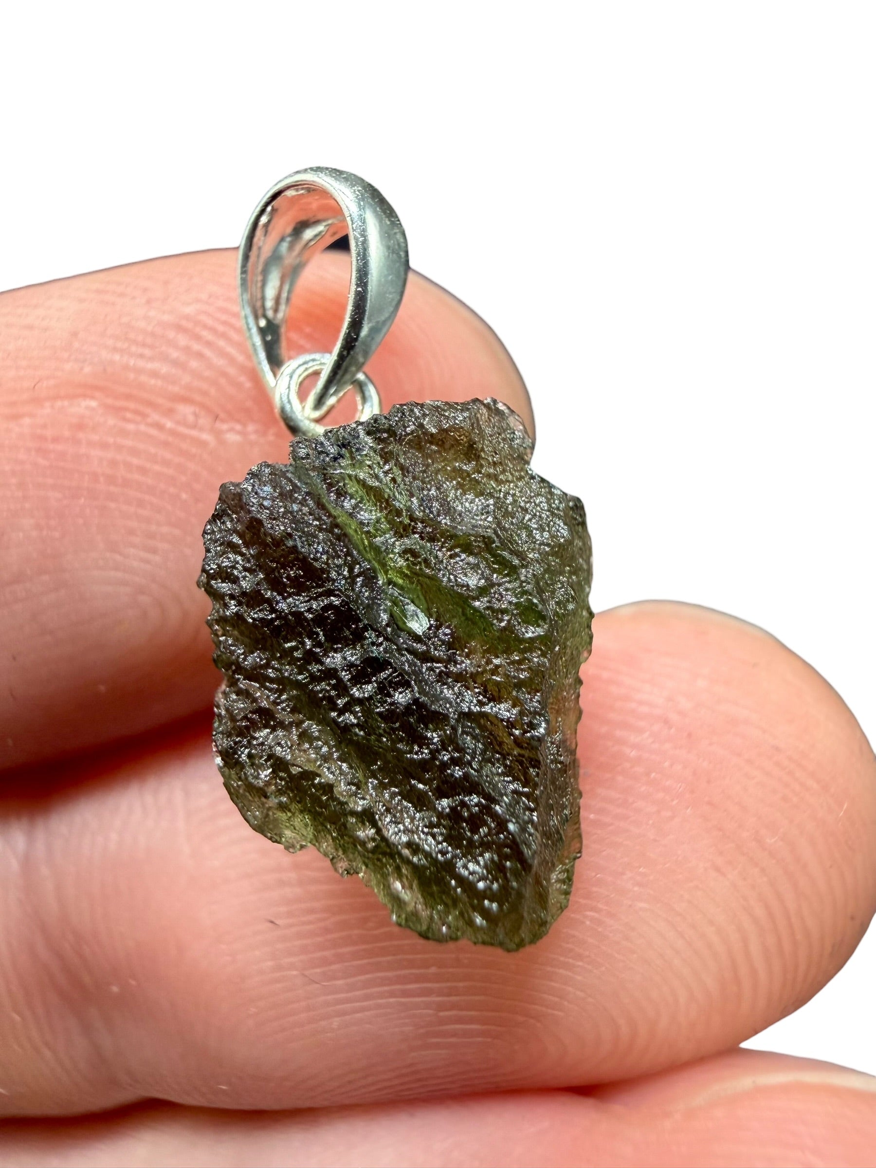 Silver moldavite pendant 1,2g - SP/V803