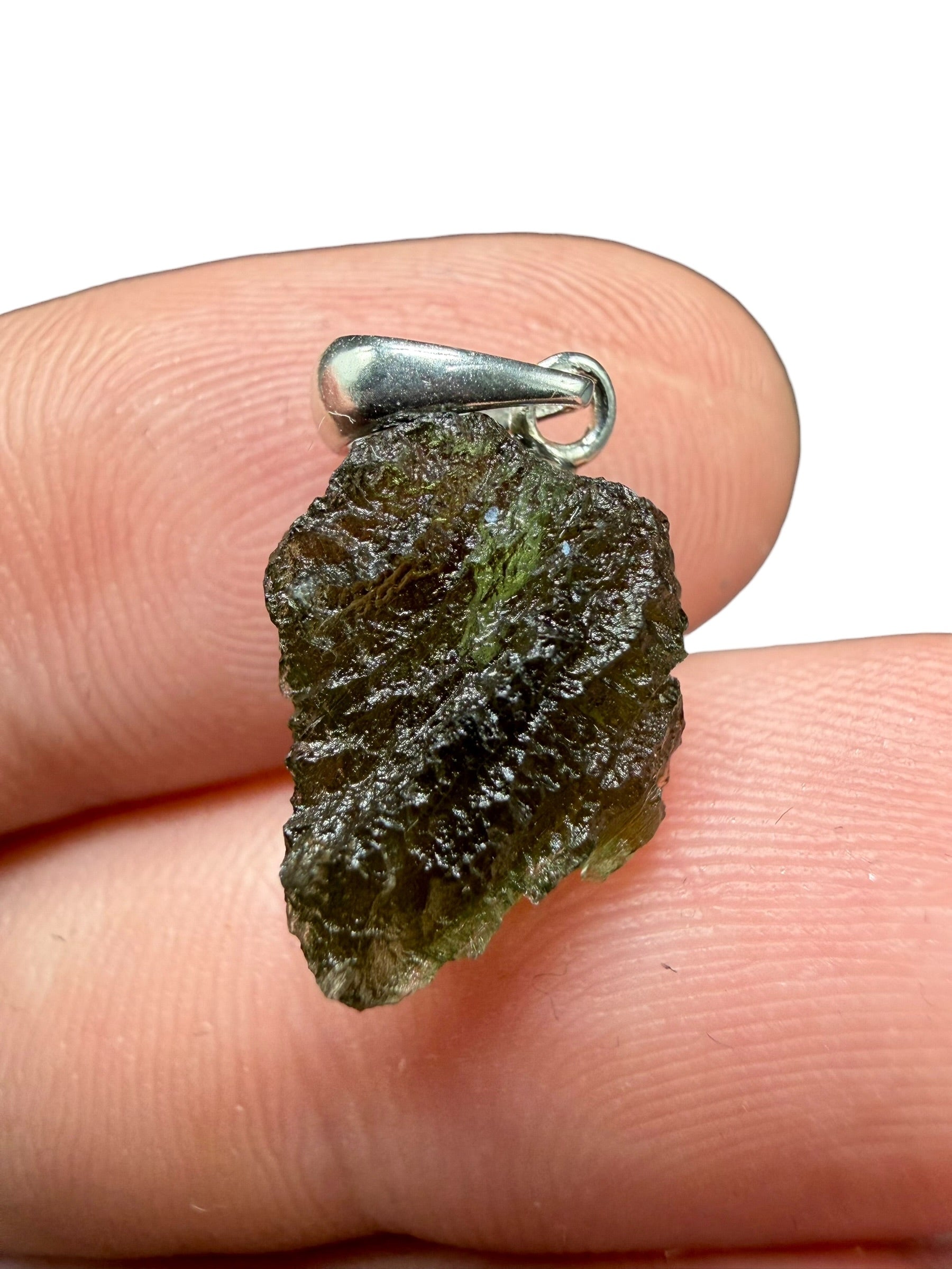 Silver moldavite pendant 1,2g