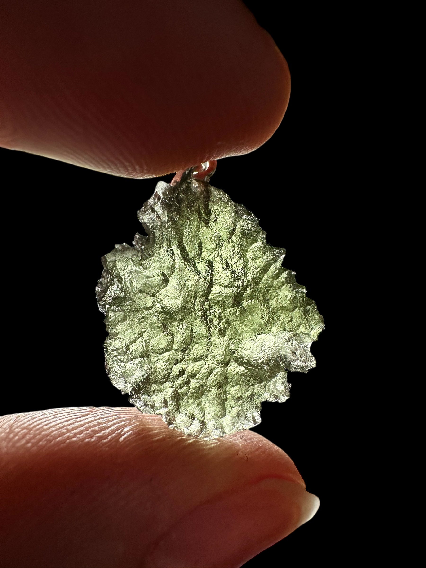 Silver moldavite pendant 2g - SP/V804