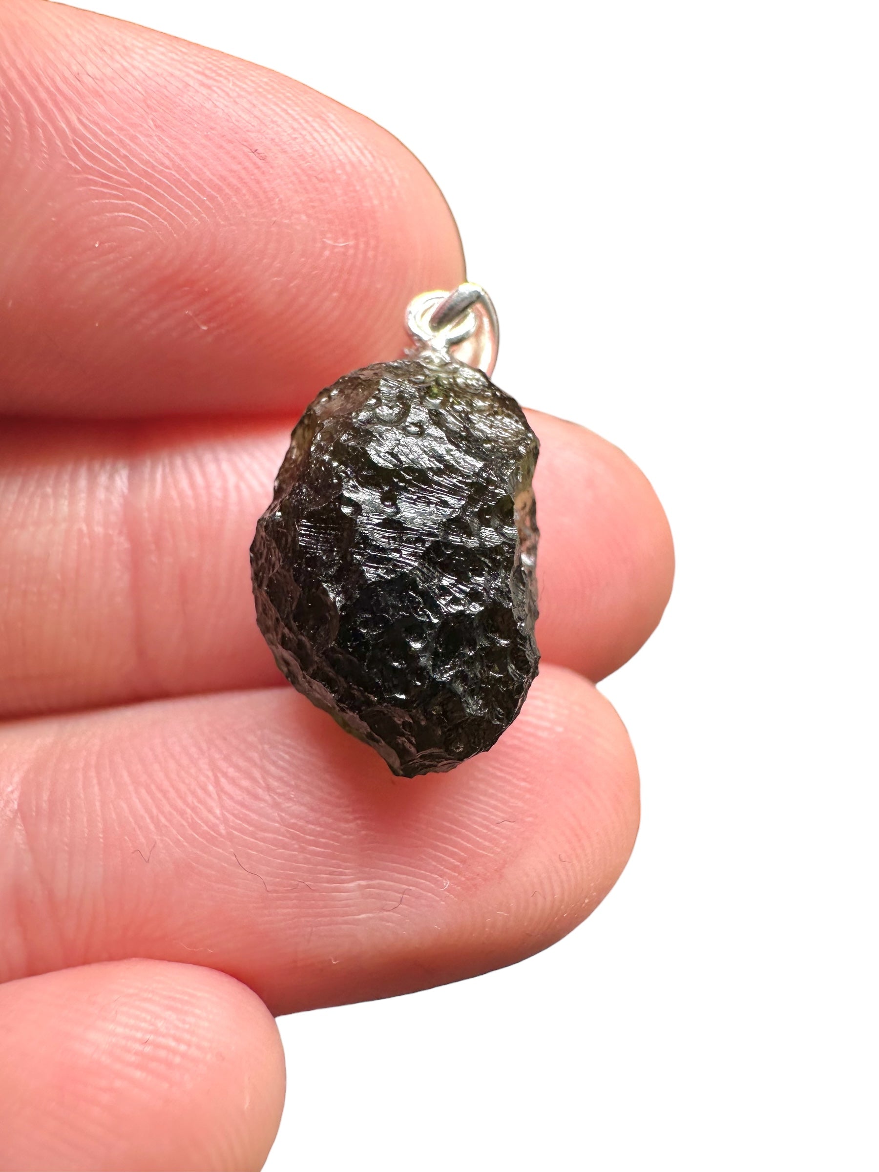 Silver moldavite pendant 2g - SP/V808