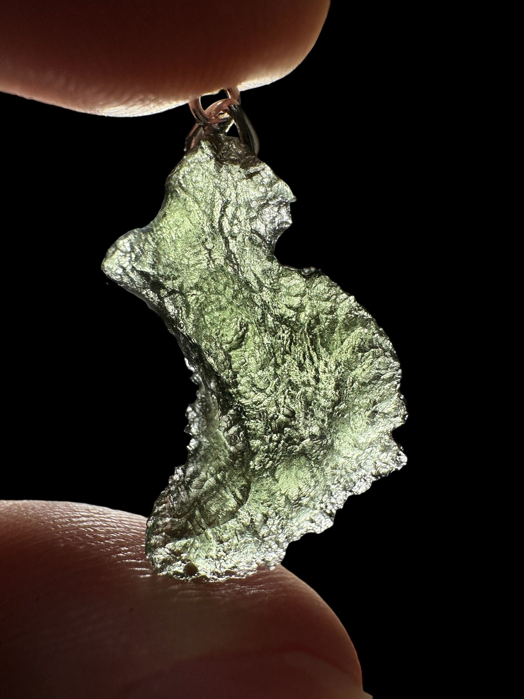 Silver moldavite pendant 2g - SP/V809
