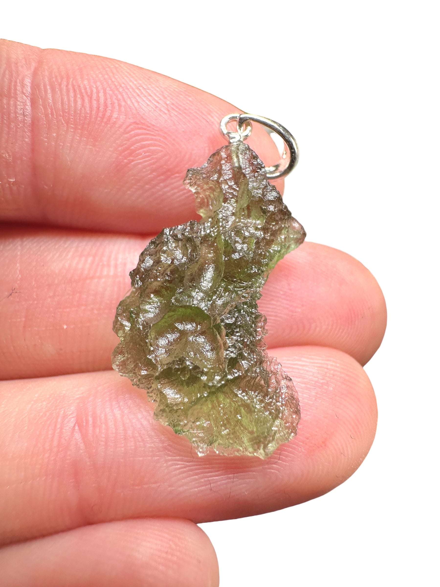 Silver moldavite pendant 2g