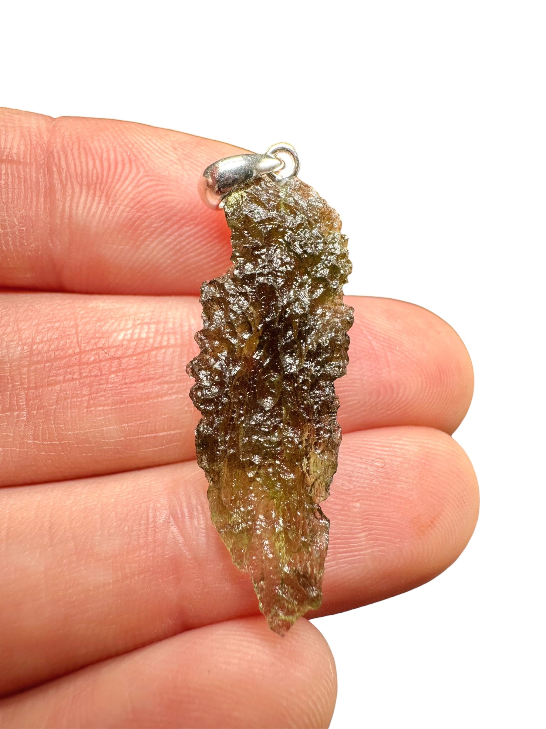 Silver moldavite pendant 2,2g