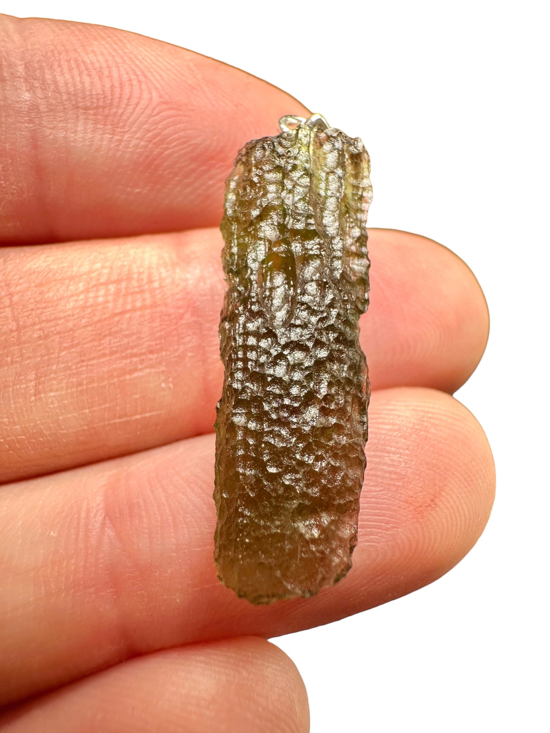 Silver moldavite pendant 2g