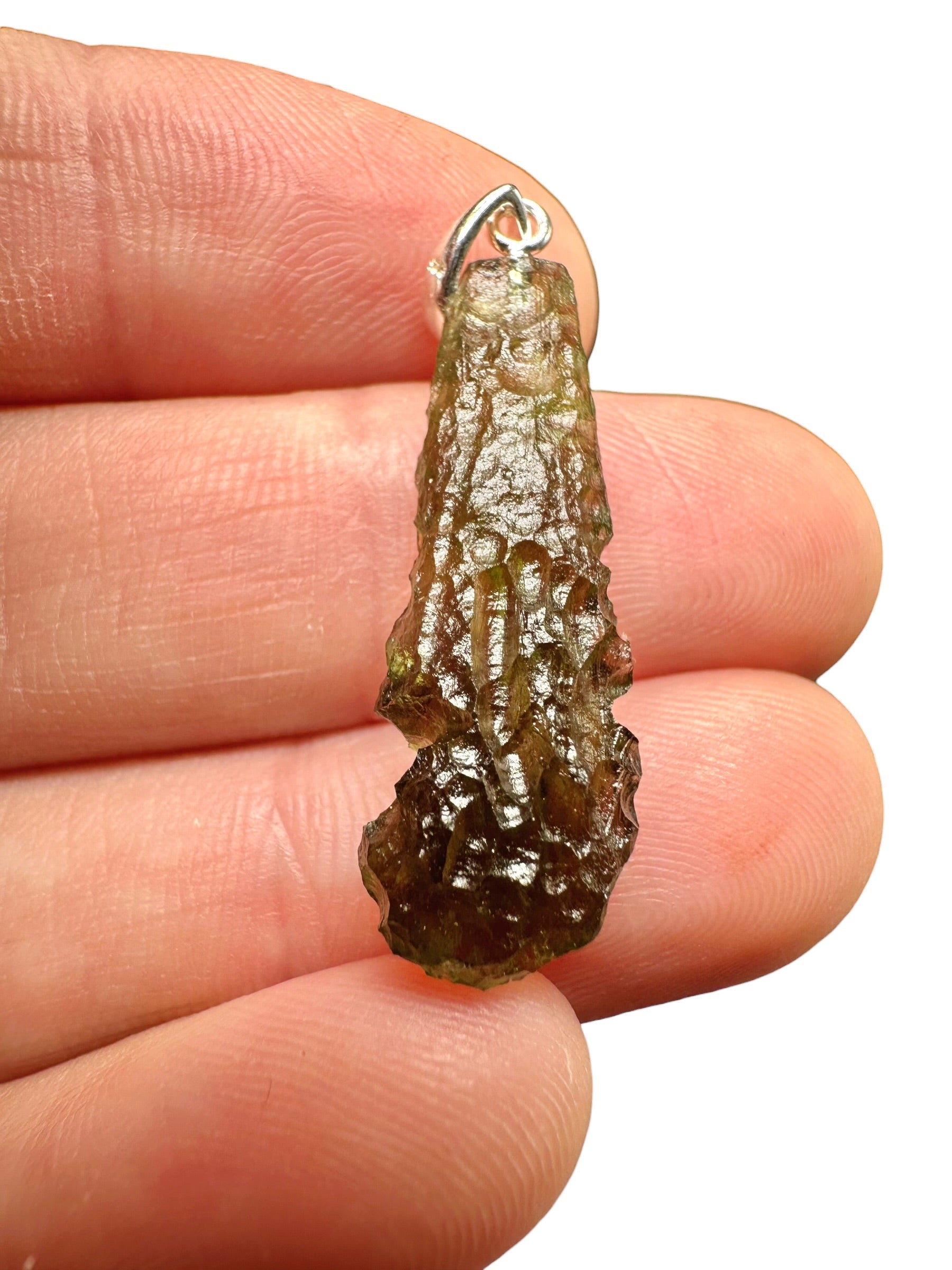 Silver moldavite pendant 1,7g