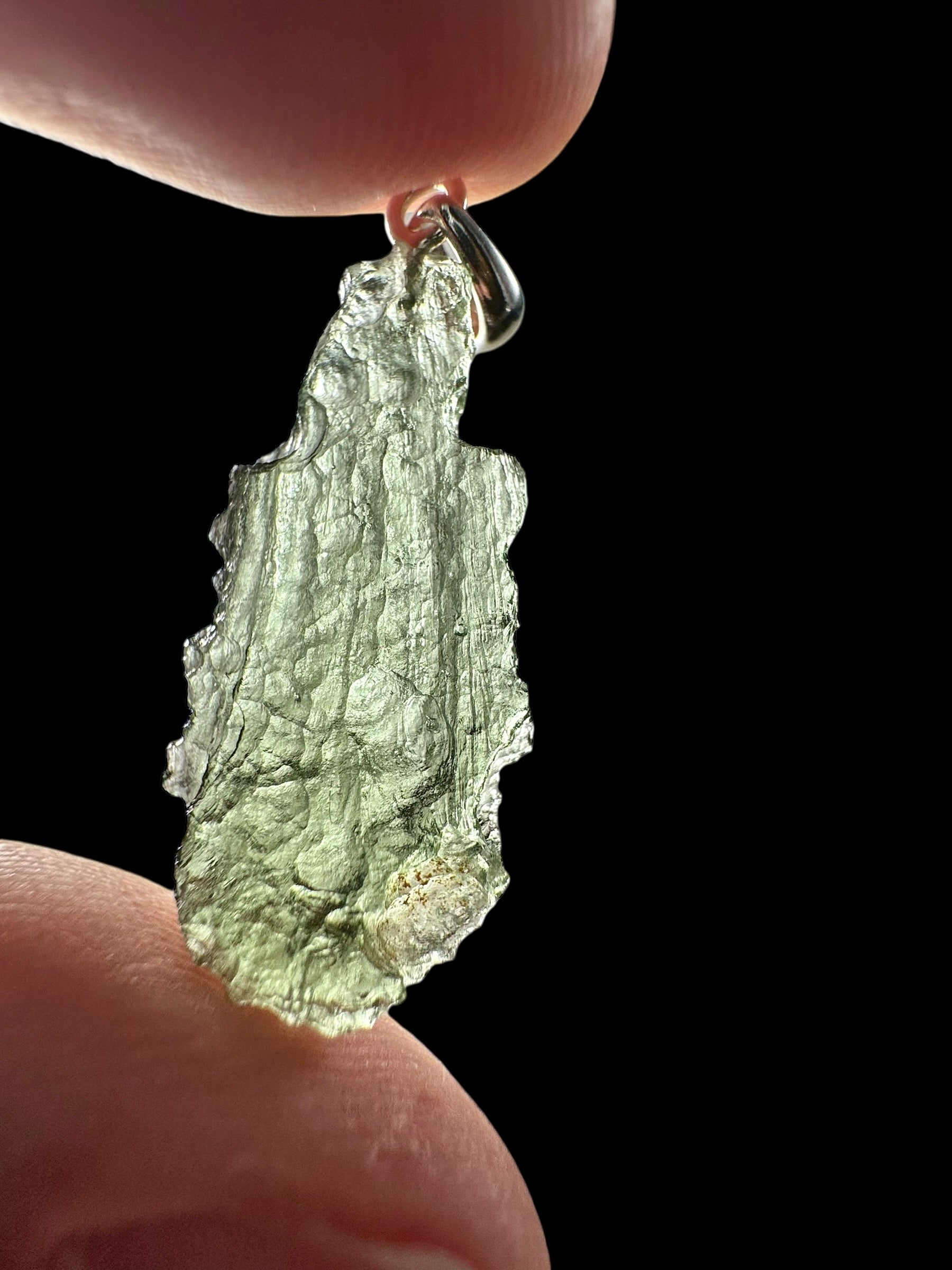 Silver moldavite pendant 1,3g - SP/V825