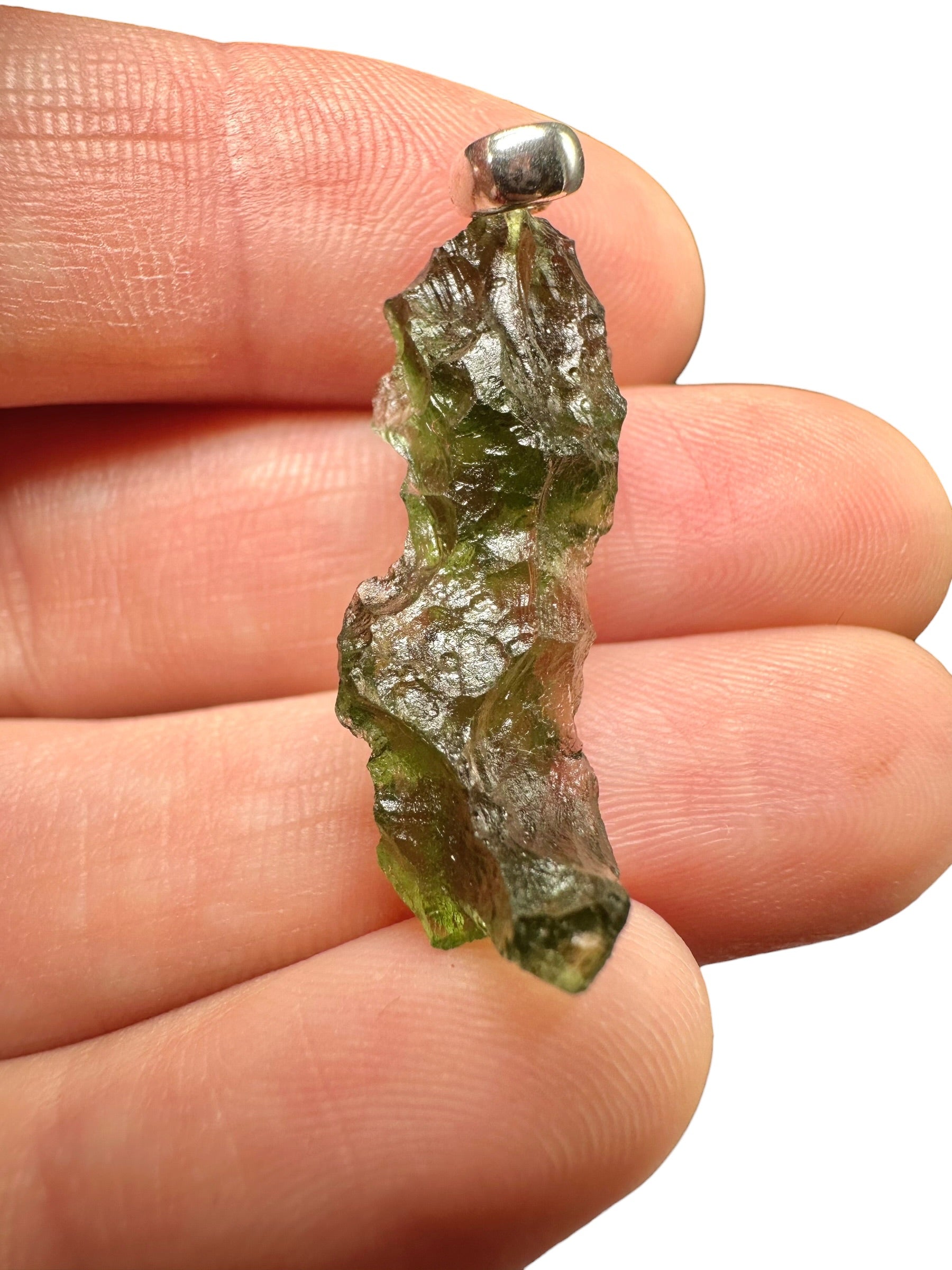 Silver moldavite pendant 2,1g