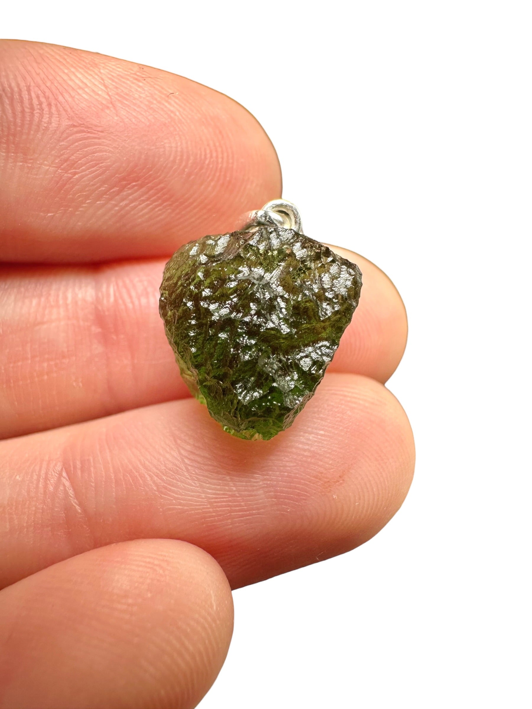 Silver moldavite pendant 2,1g
