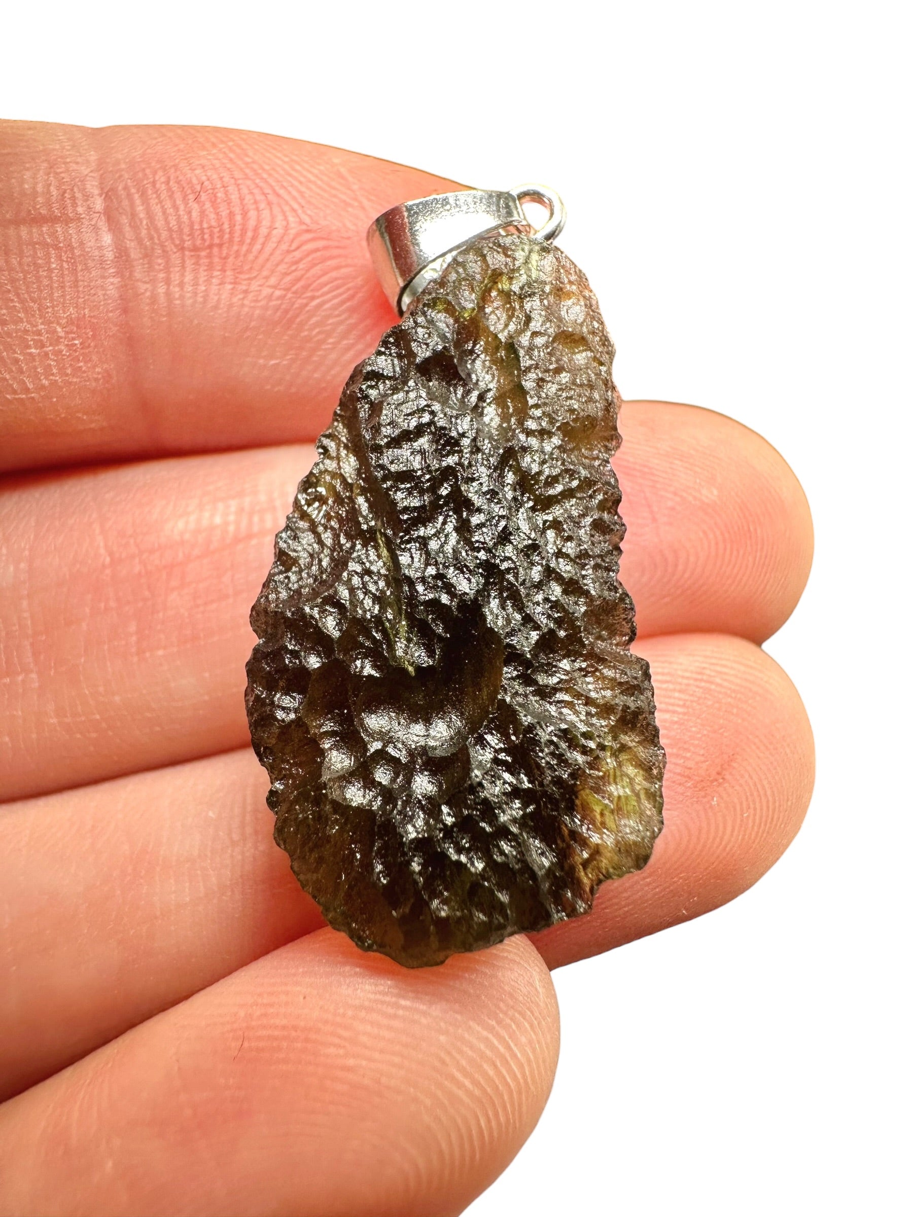 Silver moldavite pendant 4,1g - SP/V832