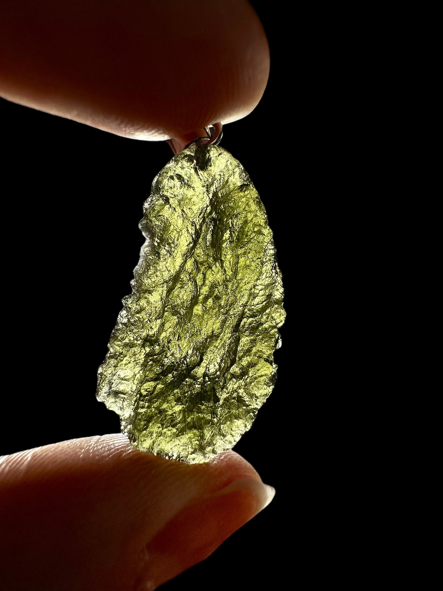 Silver moldavite pendant 4,1g - SP/V832