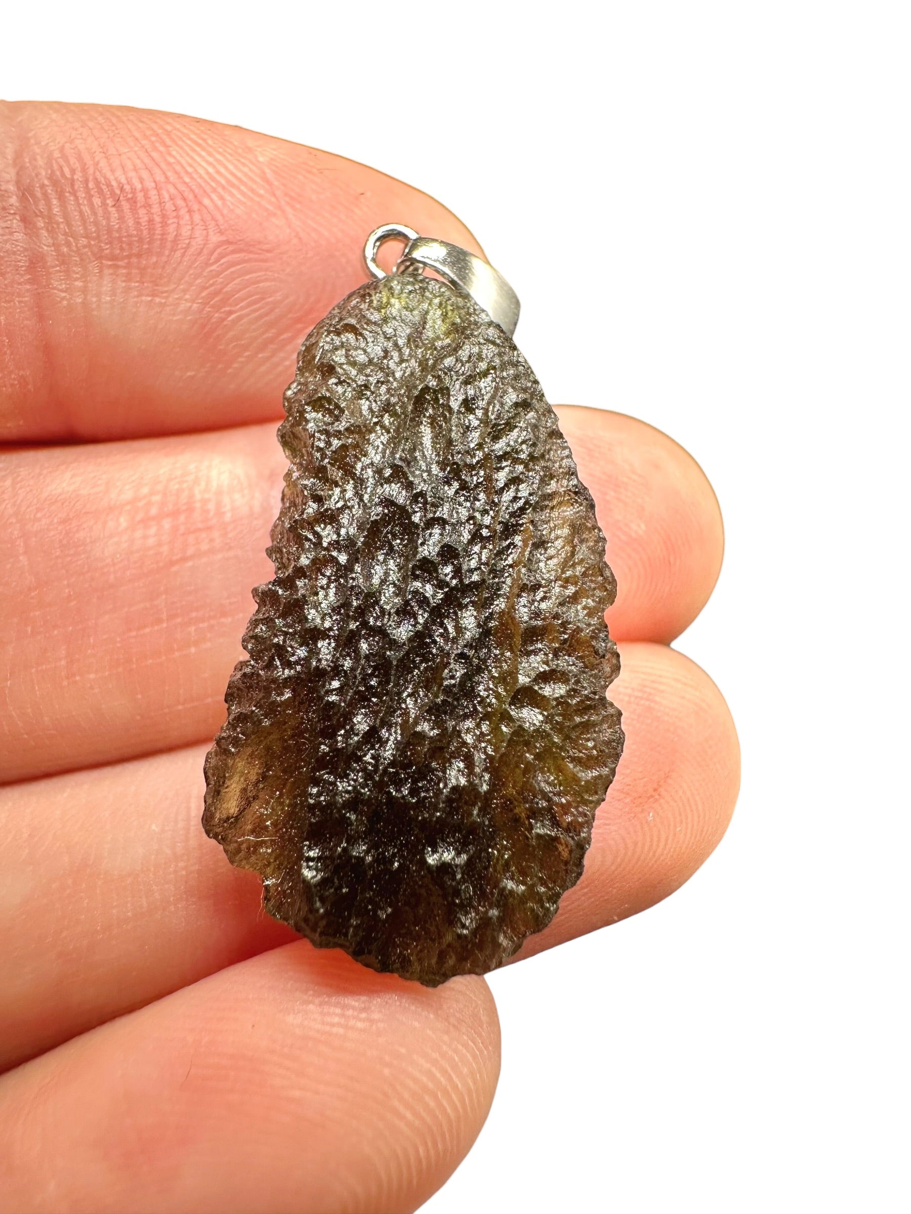 Silver moldavite pendant 4,1g