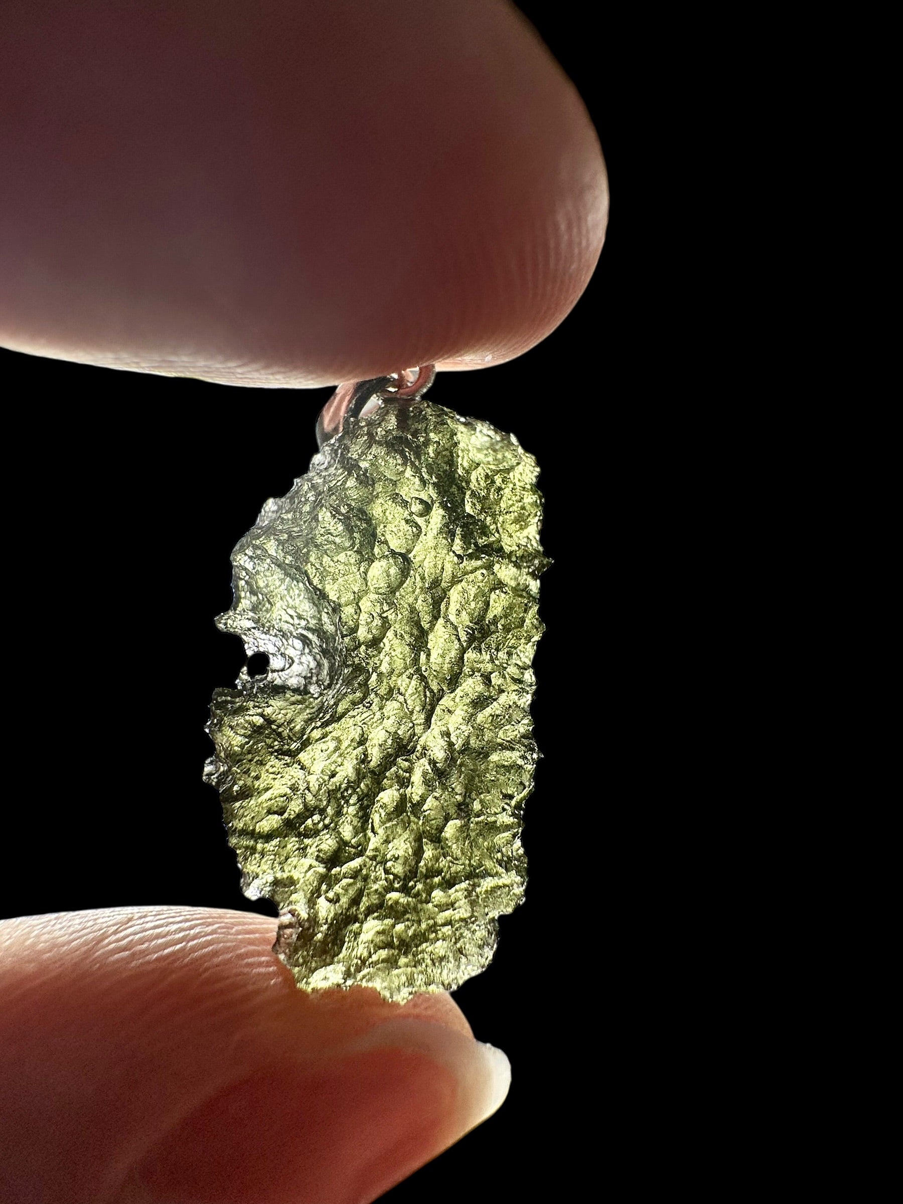 Silver moldavite pendant 2g - SP/V834