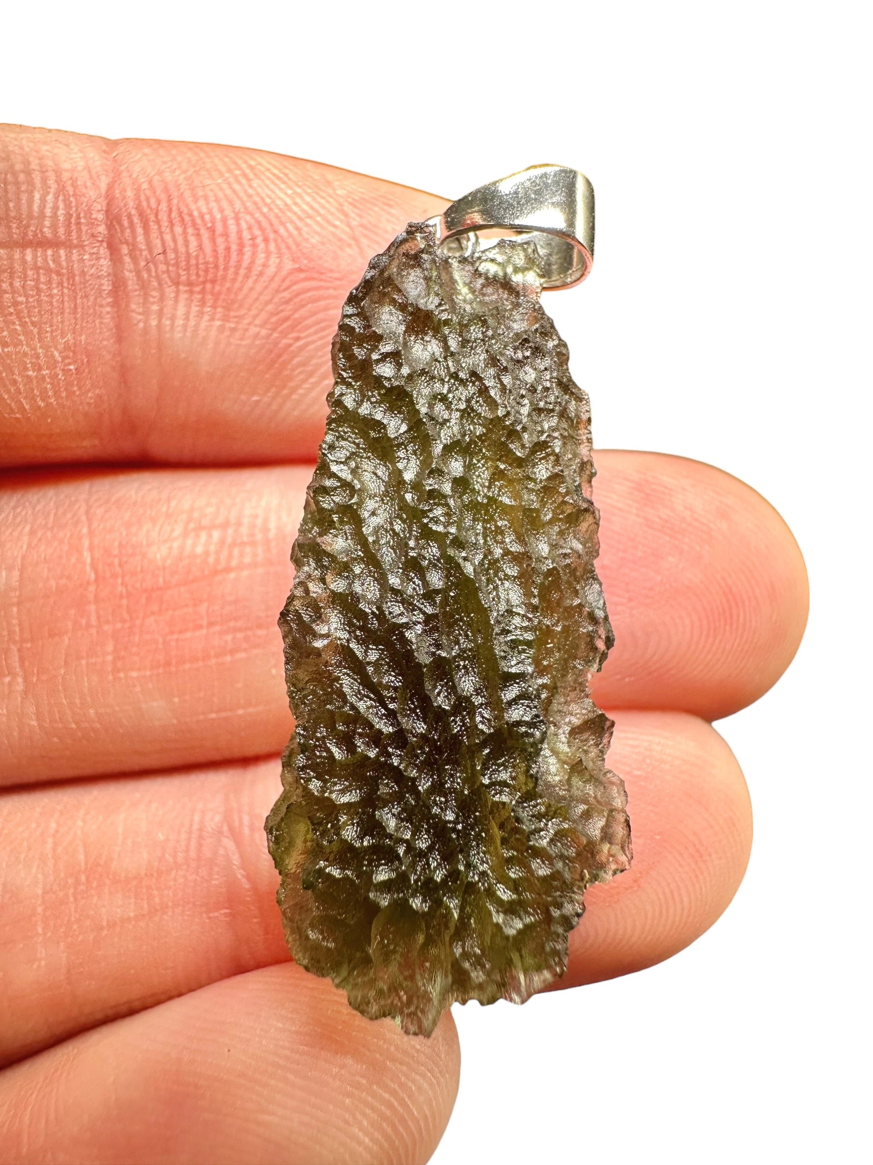 Silver moldavite pendant 4,1g