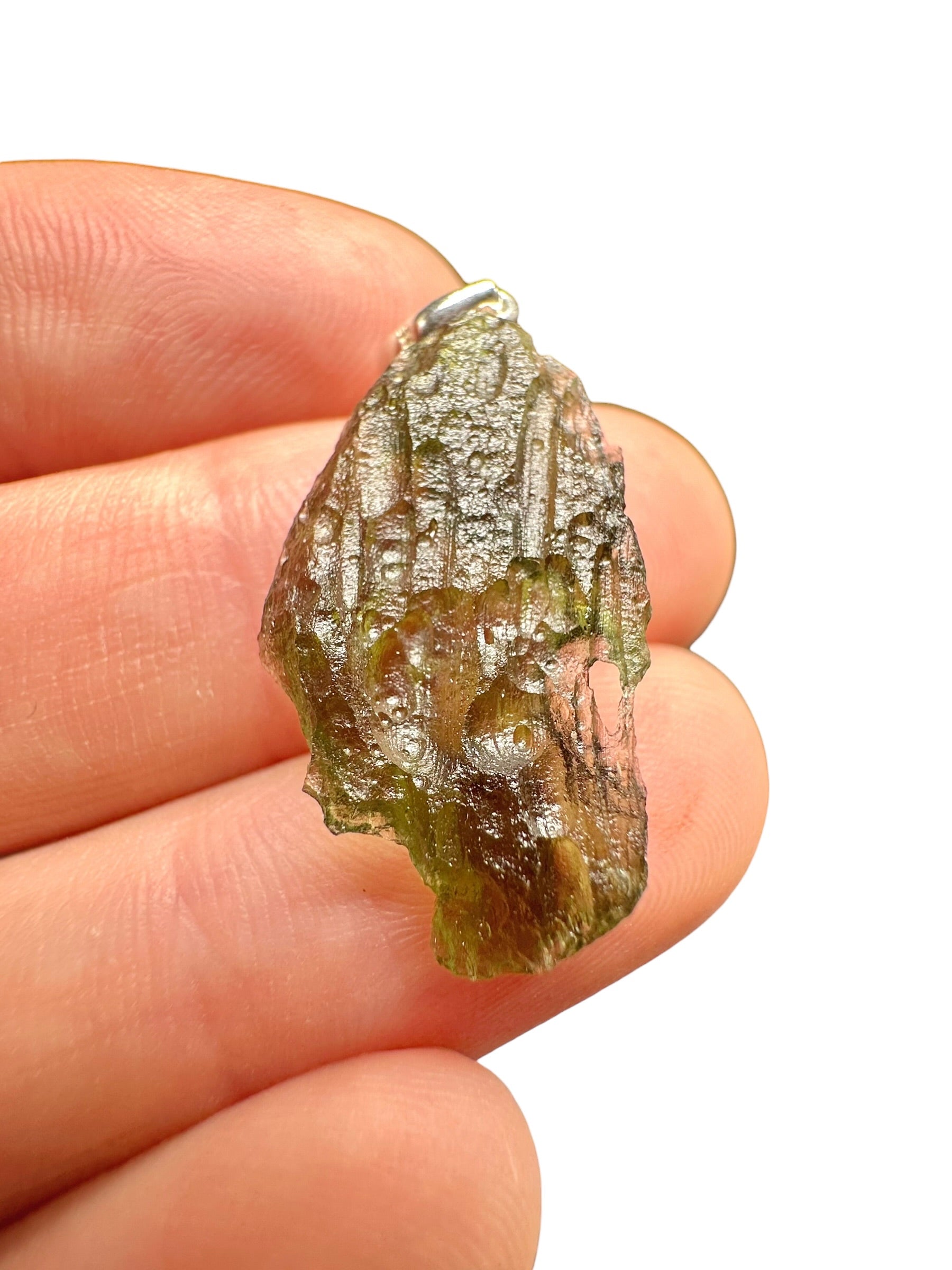 Silver moldavite pendant 1,7g